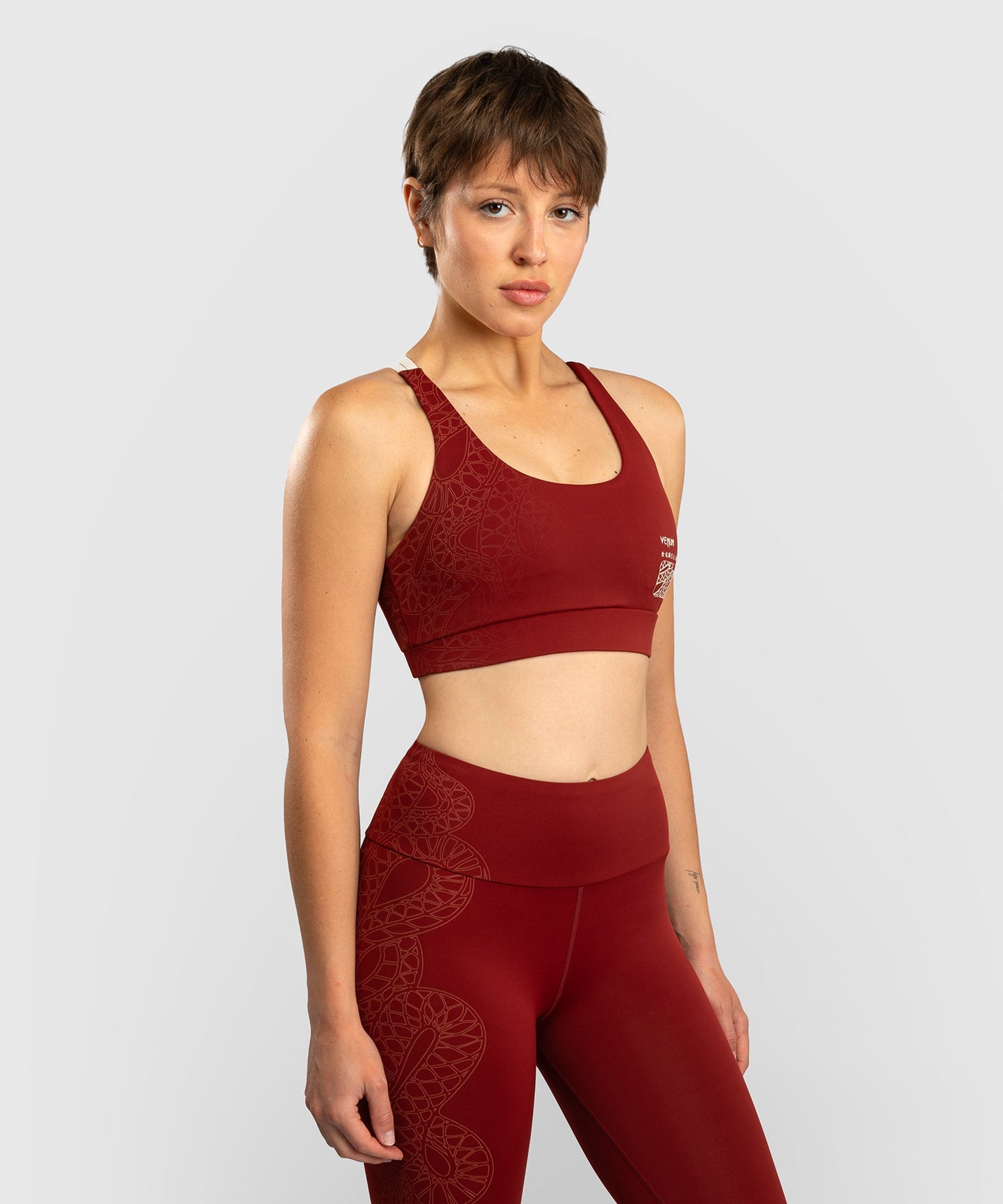 Venum Serpenti Damen Sport-BH – Burgunder/Elfenbein