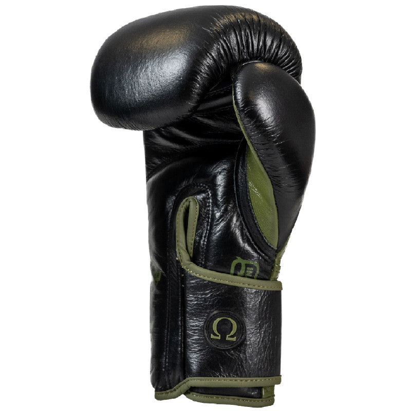 Metal Boxe Metal Omega Guantes de Boxeo de Cuero - Negro/Caqui
