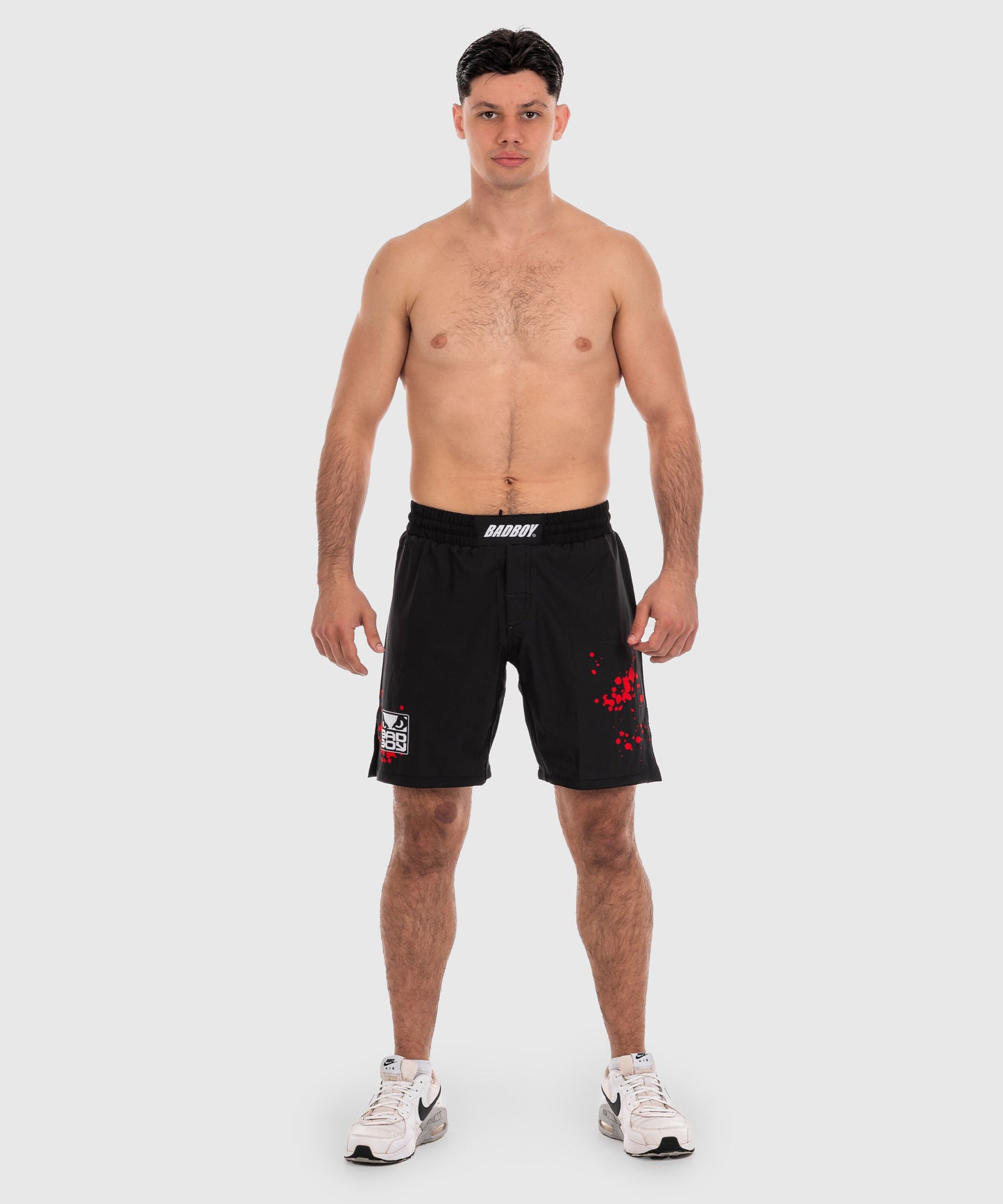 Bad Boy Splatter Fightshorts - Negro/Rojo