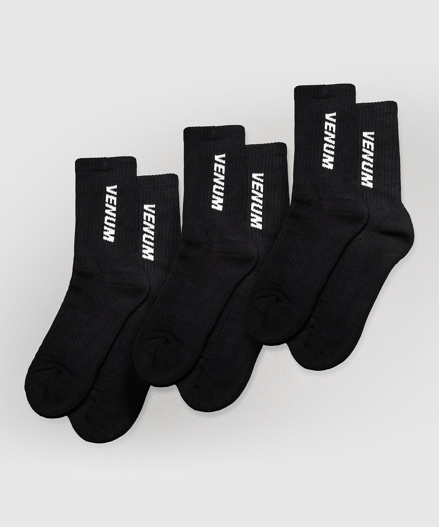 Venum Essential Crew Socks (Set of 3 pairs) - Black/White