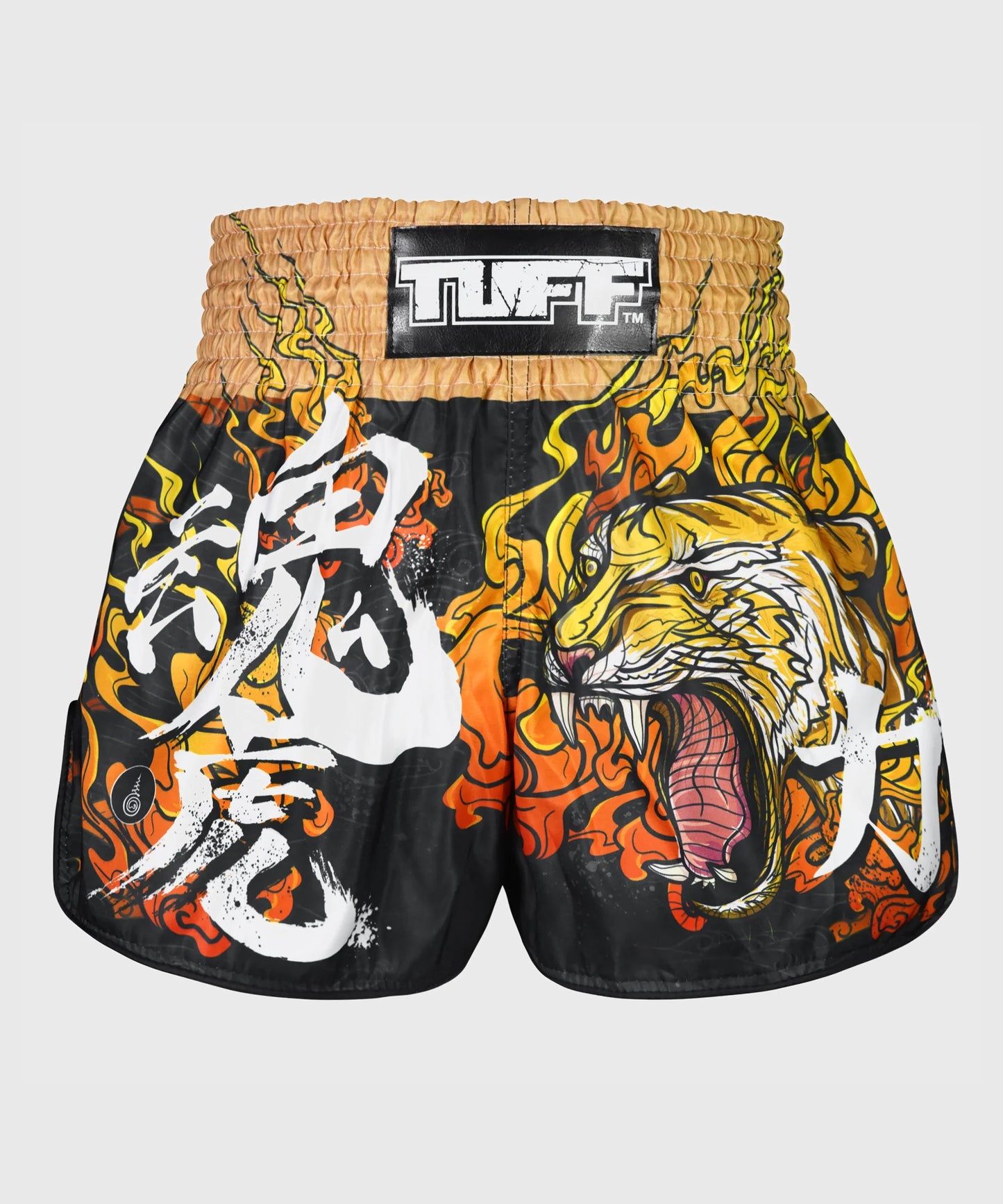 Tuff Retro Style Tora Mazuka The True Tiger Muay Thai Shorts - Schwarz