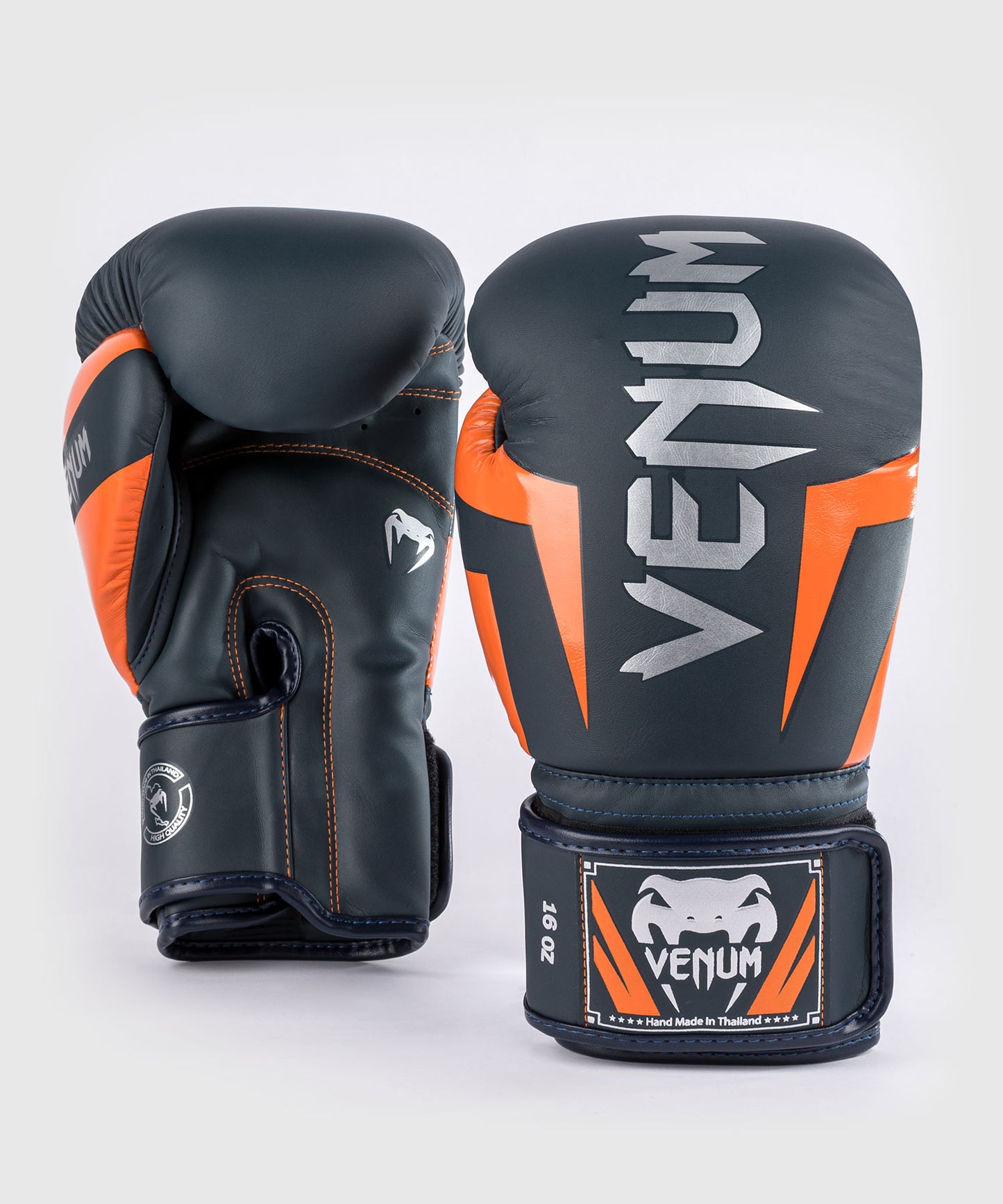 Gants de Boxe Venum Elite - Bleu Marine/Argent/Orange