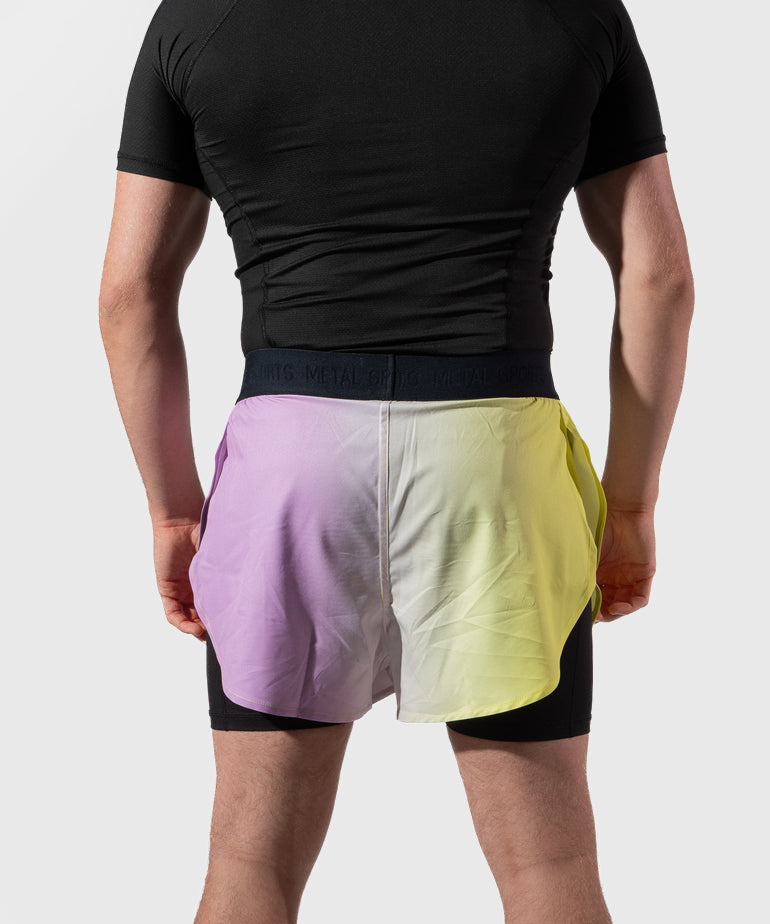 Metal Boxe Post Cutting Treats Pantaloncini da Combattimento 2 in 1 - Viola