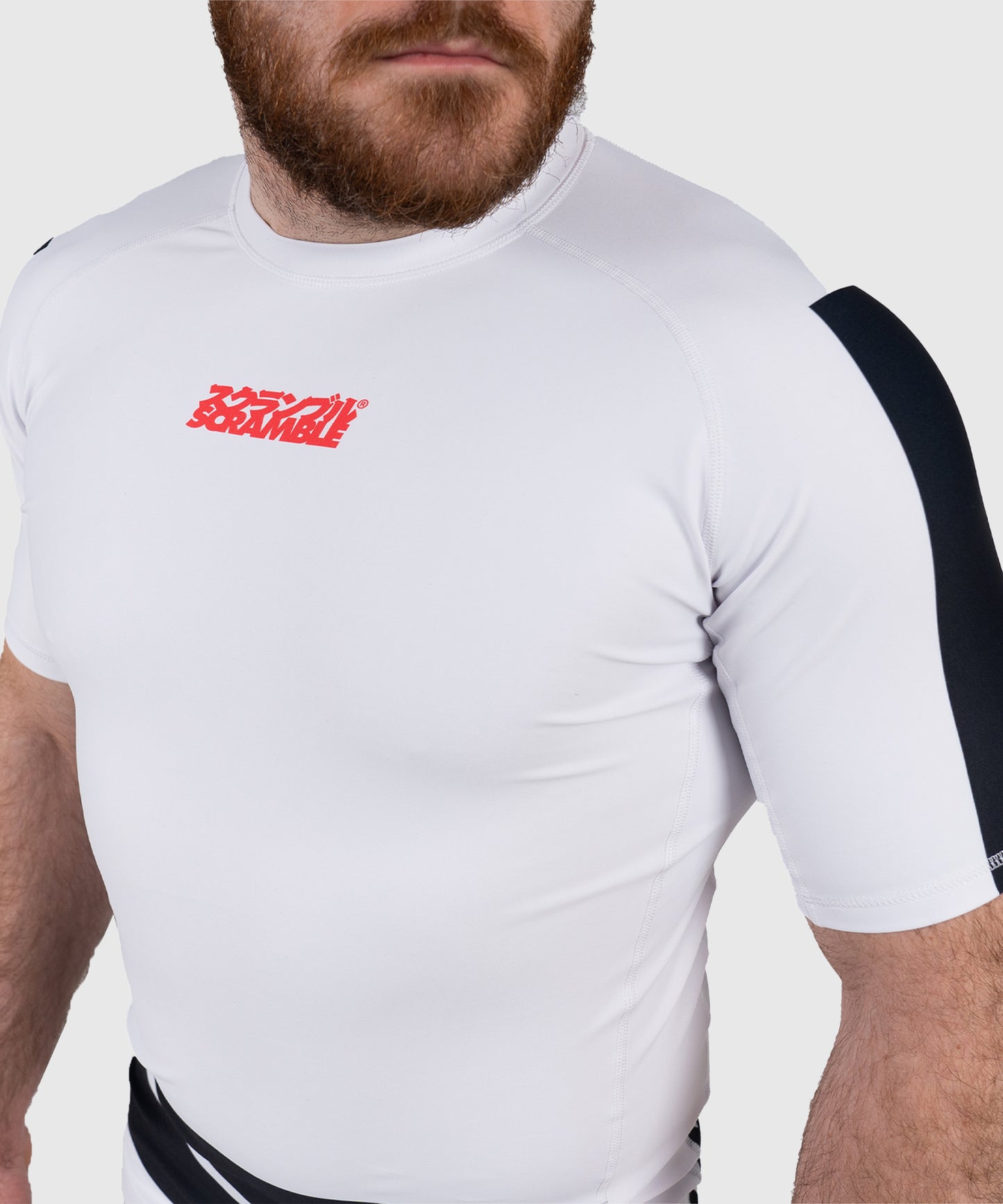 Scramble Ranked Kurzarm-Rashguard - Weiß/Schwarz