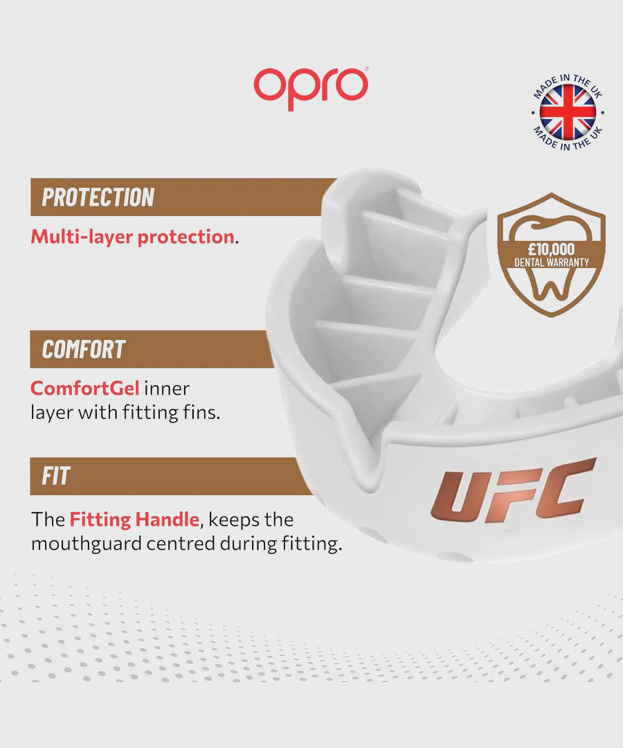 Opro UFC Tiefschutz – Weiß/Bronze