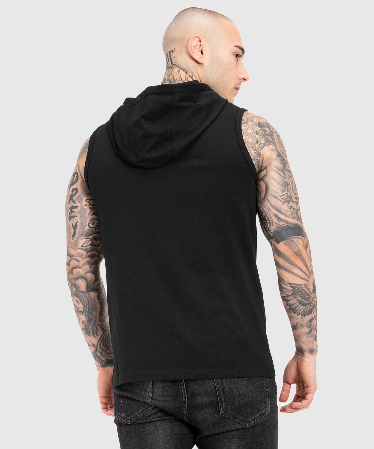 Tapout Alemada Hood Sleeveless Hoodie - Black/White