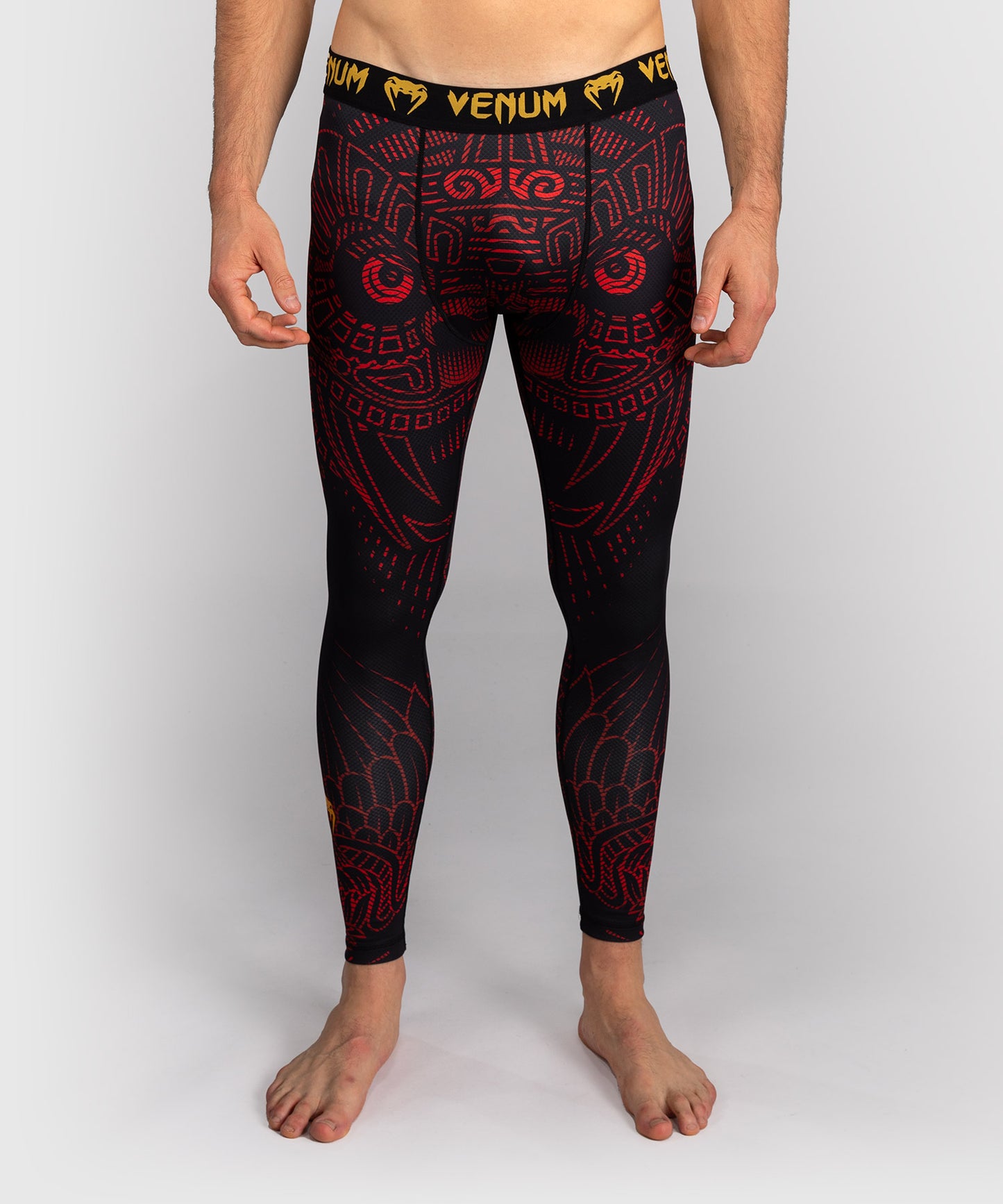 Venum Quetzal Fury Spats - Black/Fury Red/ Tangerine