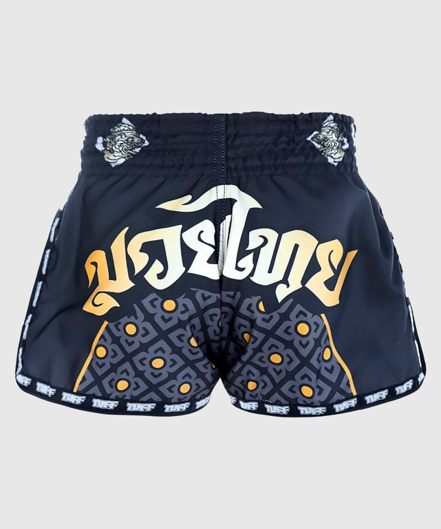 Tuff Retro Singha Yantra Muay Thai Shorts - Schwarz