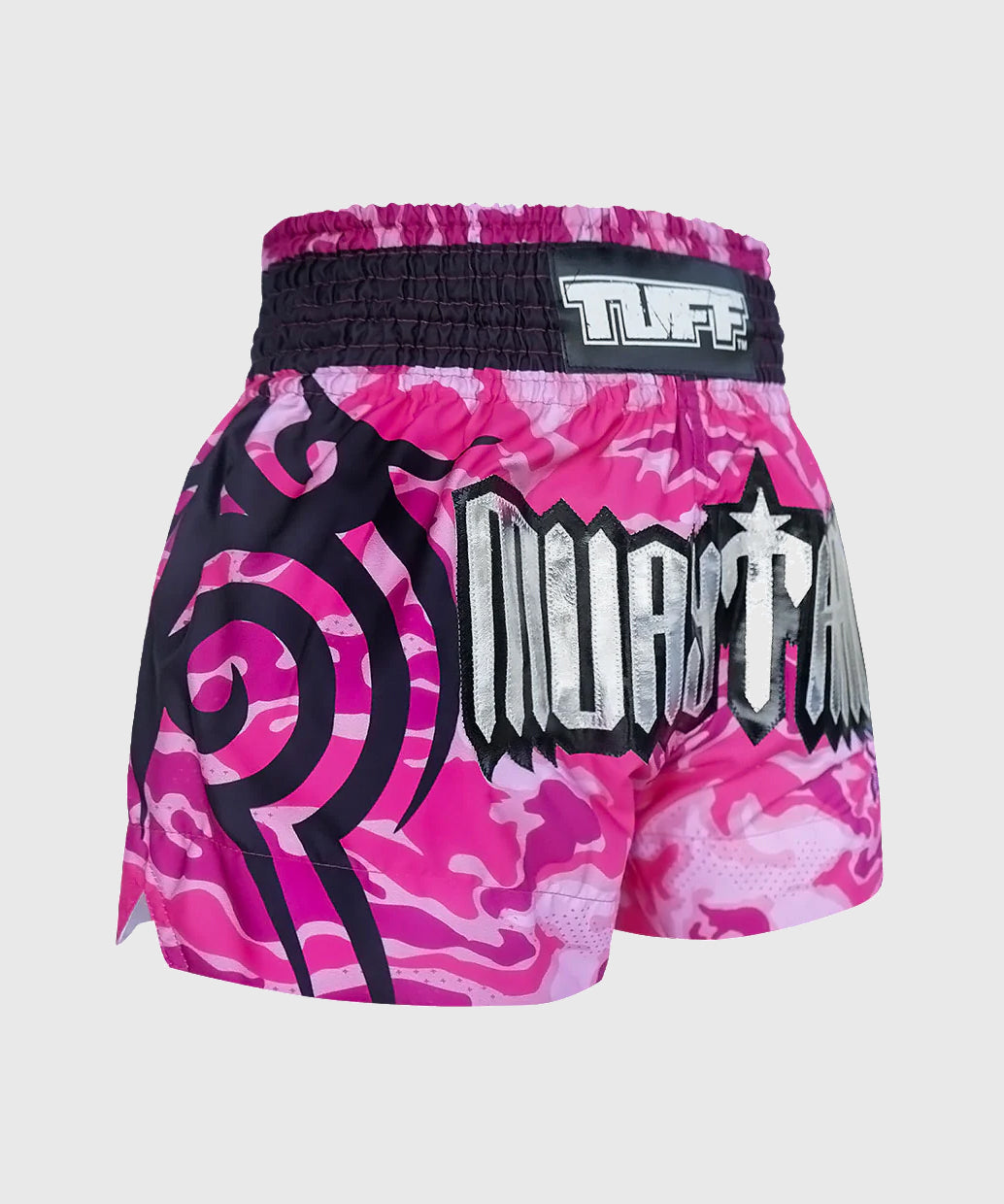 Short Muay Thai Tuff "Pink Military Camouflage" - Rose/Noir