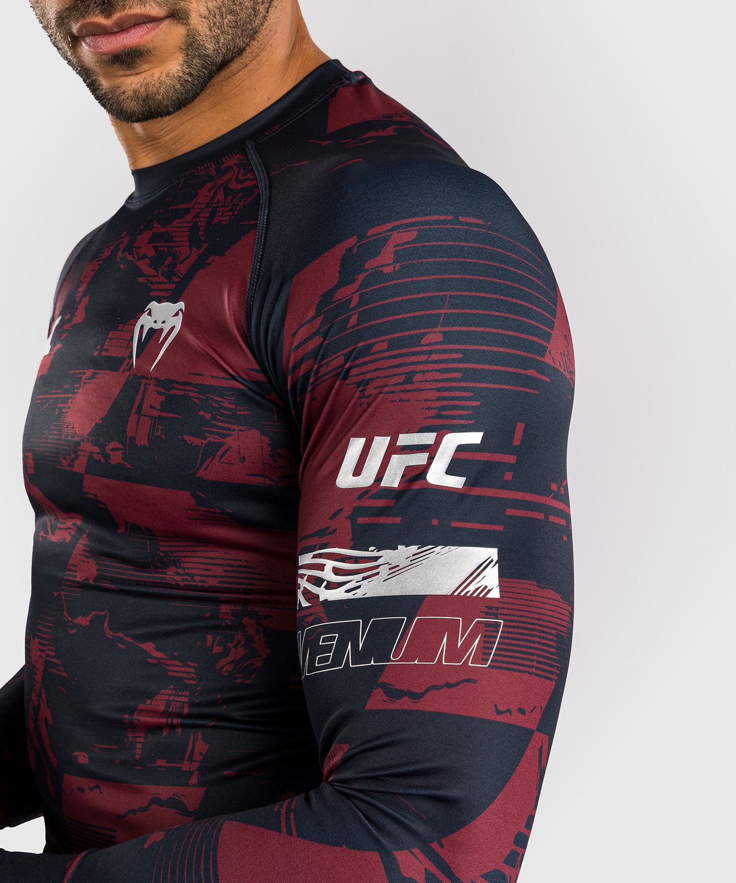 UFC Zenith by Venum Authentic Fight Week Rashguard de manga larga Performance Hombre - Azul marino/Burdeos/Plateado