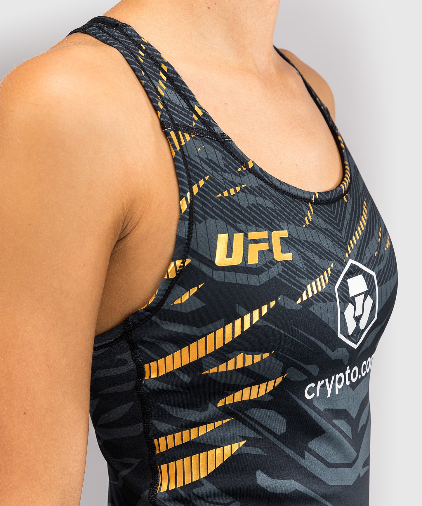 UFC Fusion by Venum Authentic Fight Night Top Attillato con Reggiseno Integrato per Donna - Champion