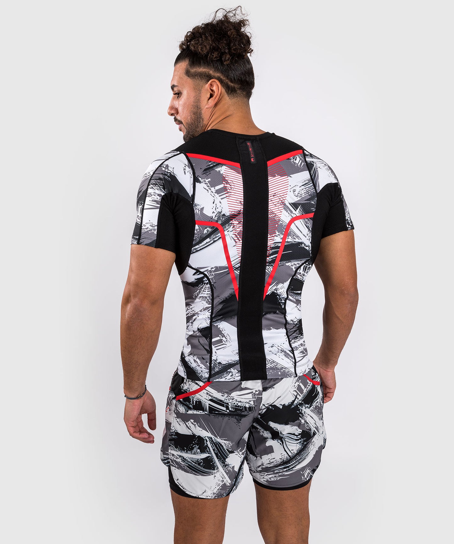 Venum Electron 3.0 Lycra Manga Corta - Gris/Rojo