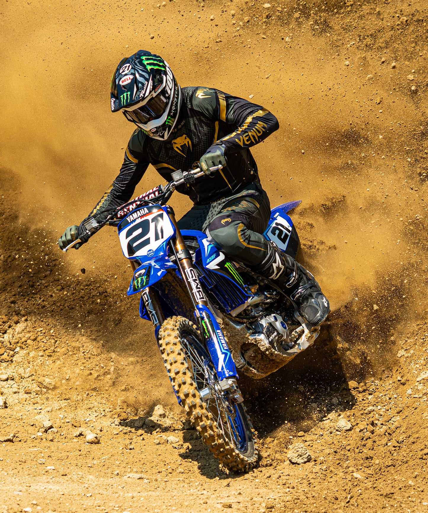 Venum MX Challenger Maglia da Motocross - Nero/Verde/Oro