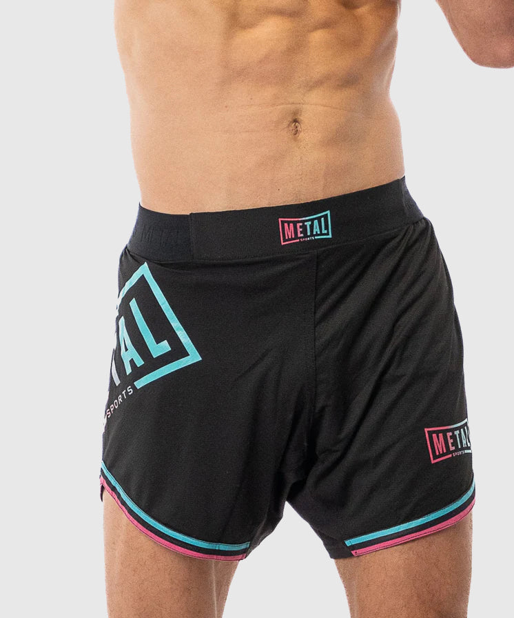 Metal Boxe Miami Fight Shorts - Black