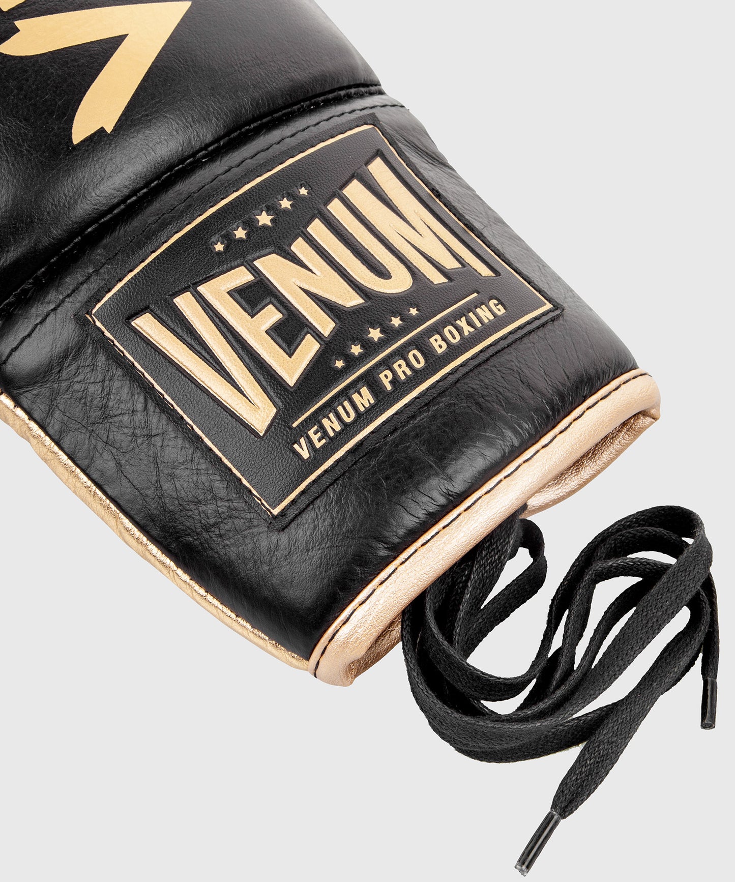 Venum Hammer Pro Boxing Gloves with Laces - Black/Gold