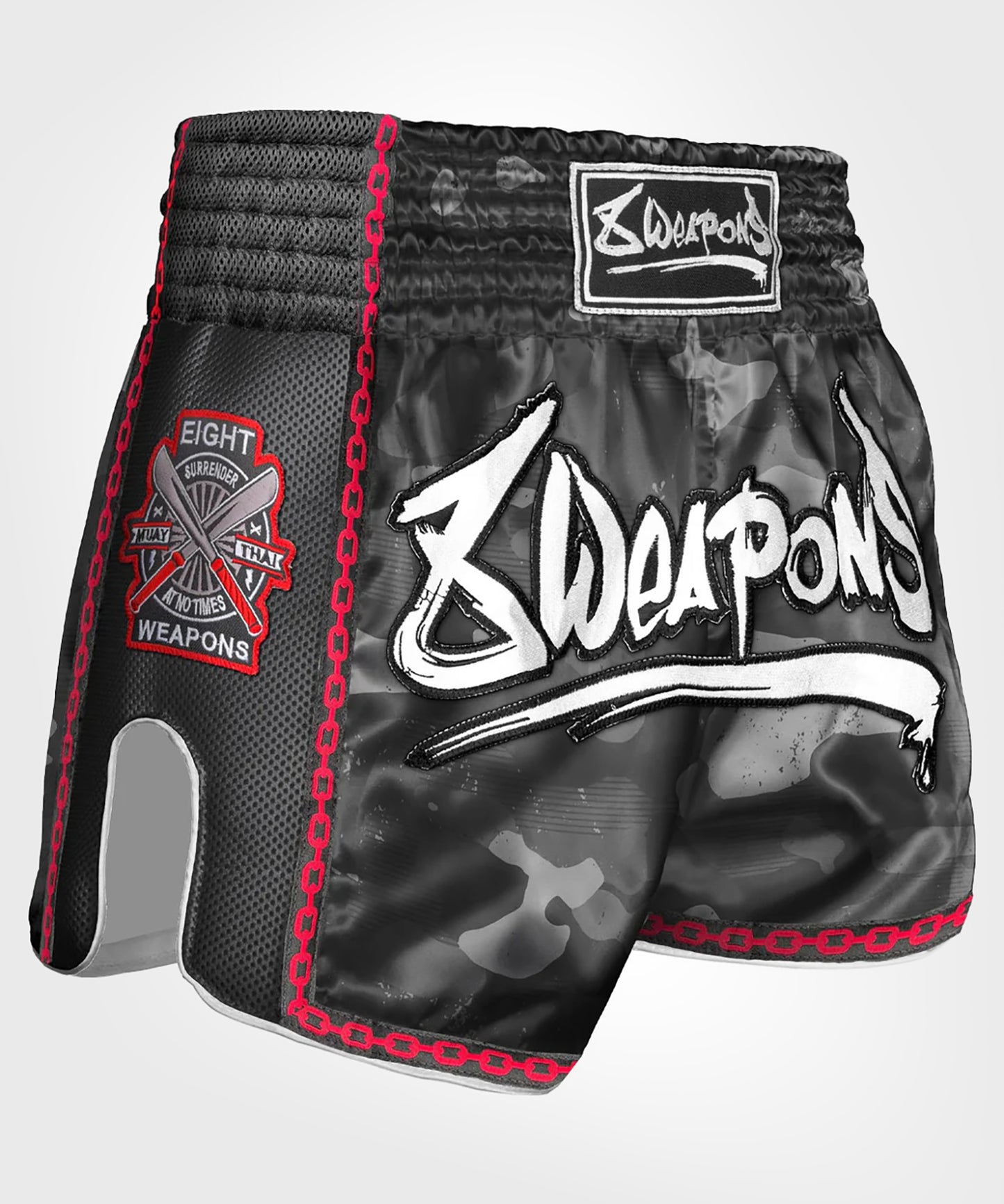 8 Weapons Camuflaje Urbano 2.0 Pantalones de Muay Thai - Negro/Rojo