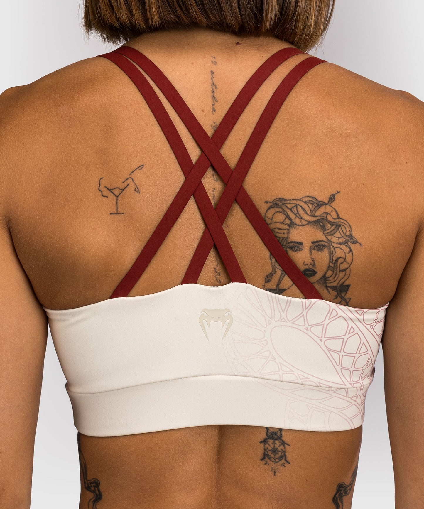Venum Serpenti Damen Sport-BH – Elfenbein/Burgunder