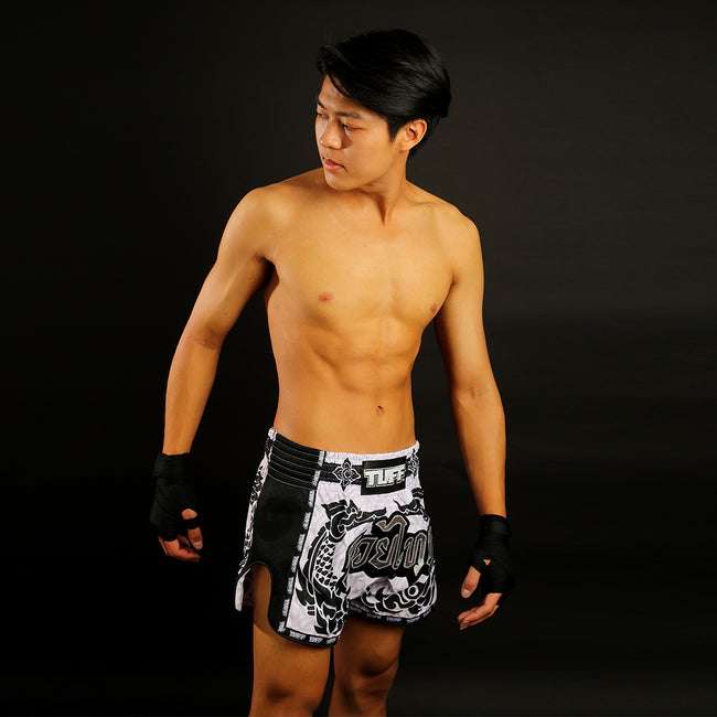 Tuff Retro Style The Great Hongsa Pantalones de Muay Thai - Blanco