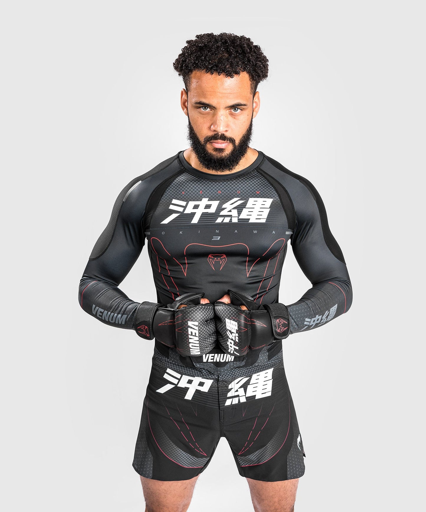 Rashguard Venum Okinawa 3.0- Long Sleeve - Black/Red
