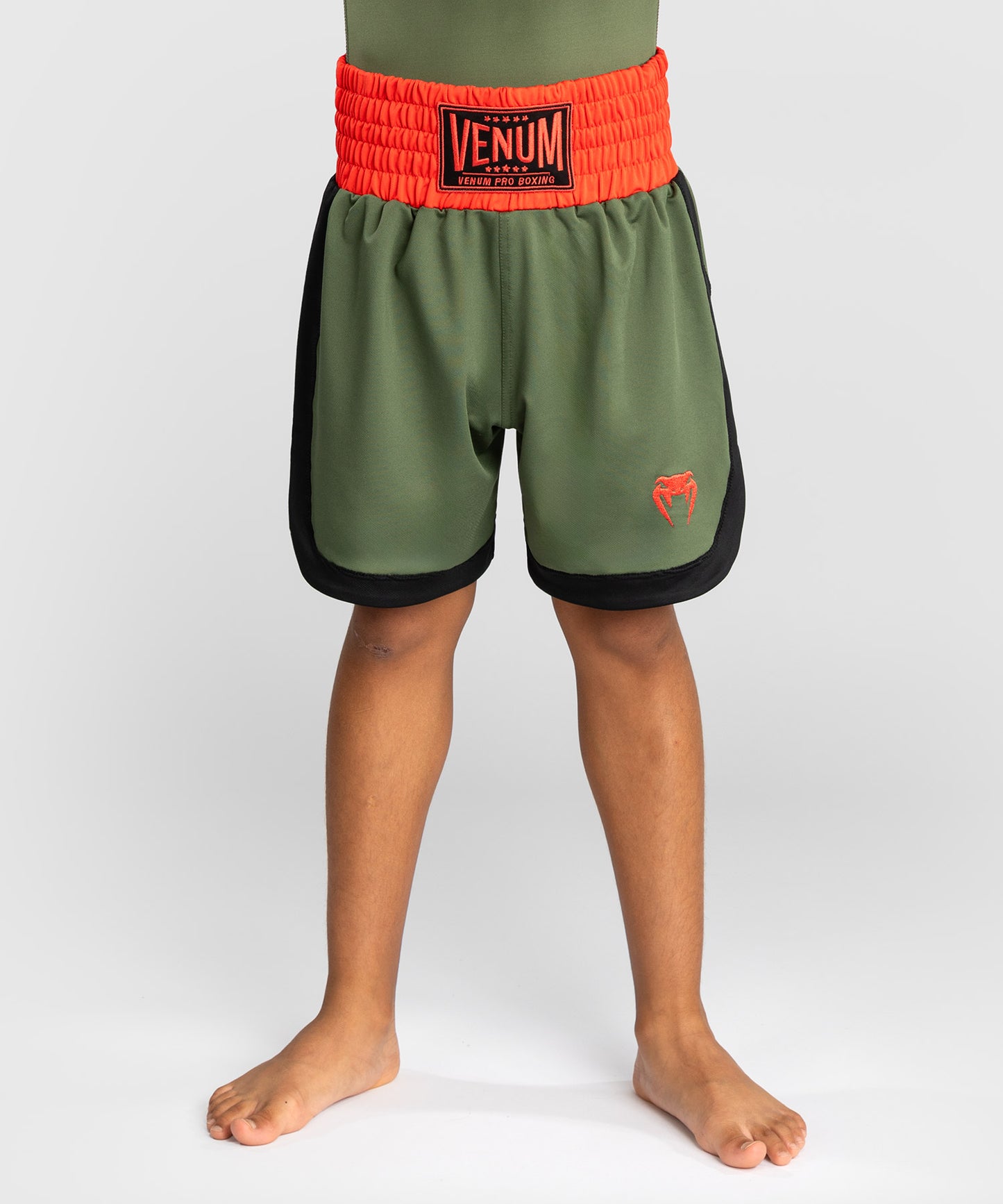 Venum Classic Pantaloni da Boxe per Bambini - Verde Militare/Arancione