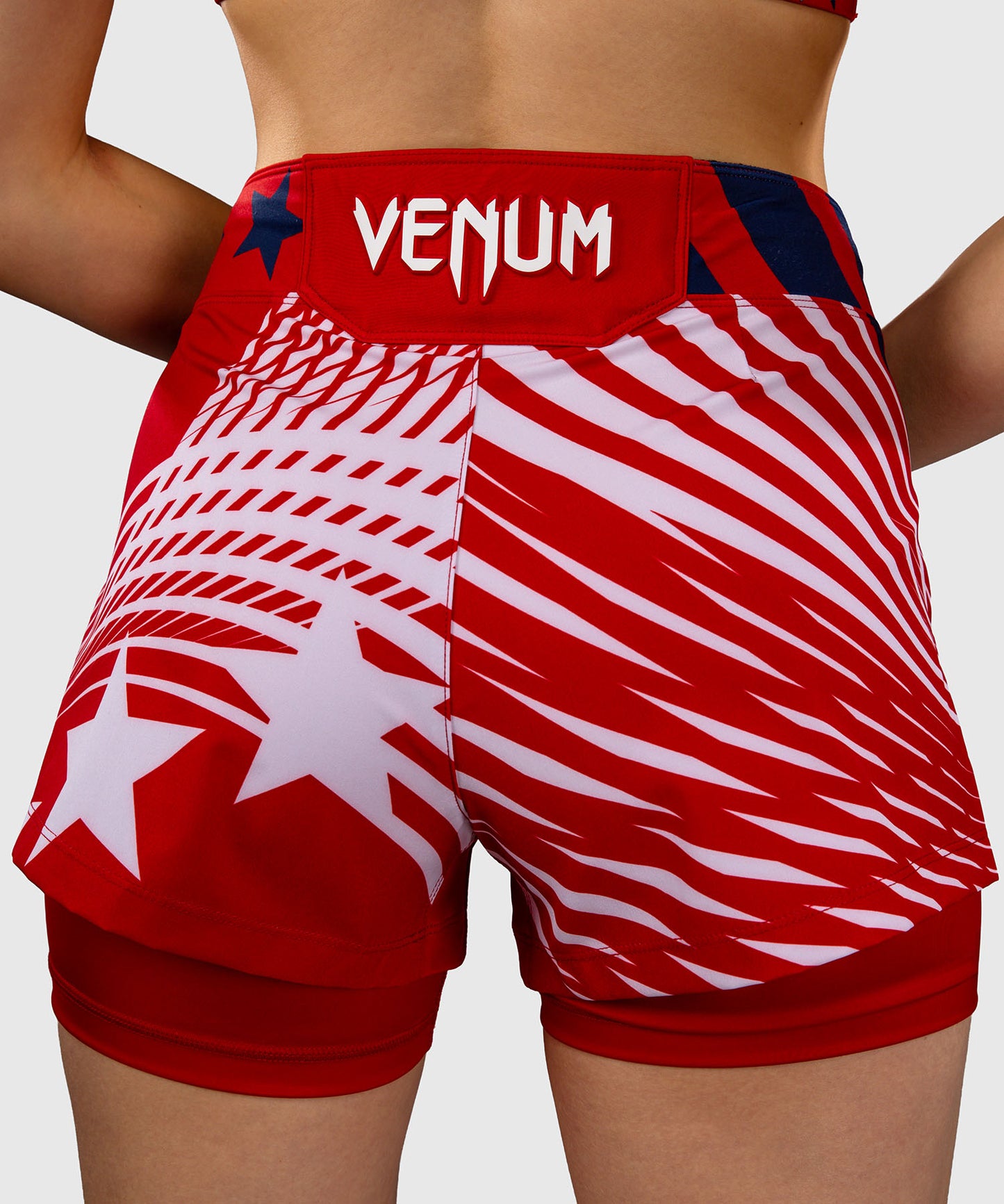 Women's Official UFC Freedom 250 by Venum Red Authentic Fight Night Fight Short