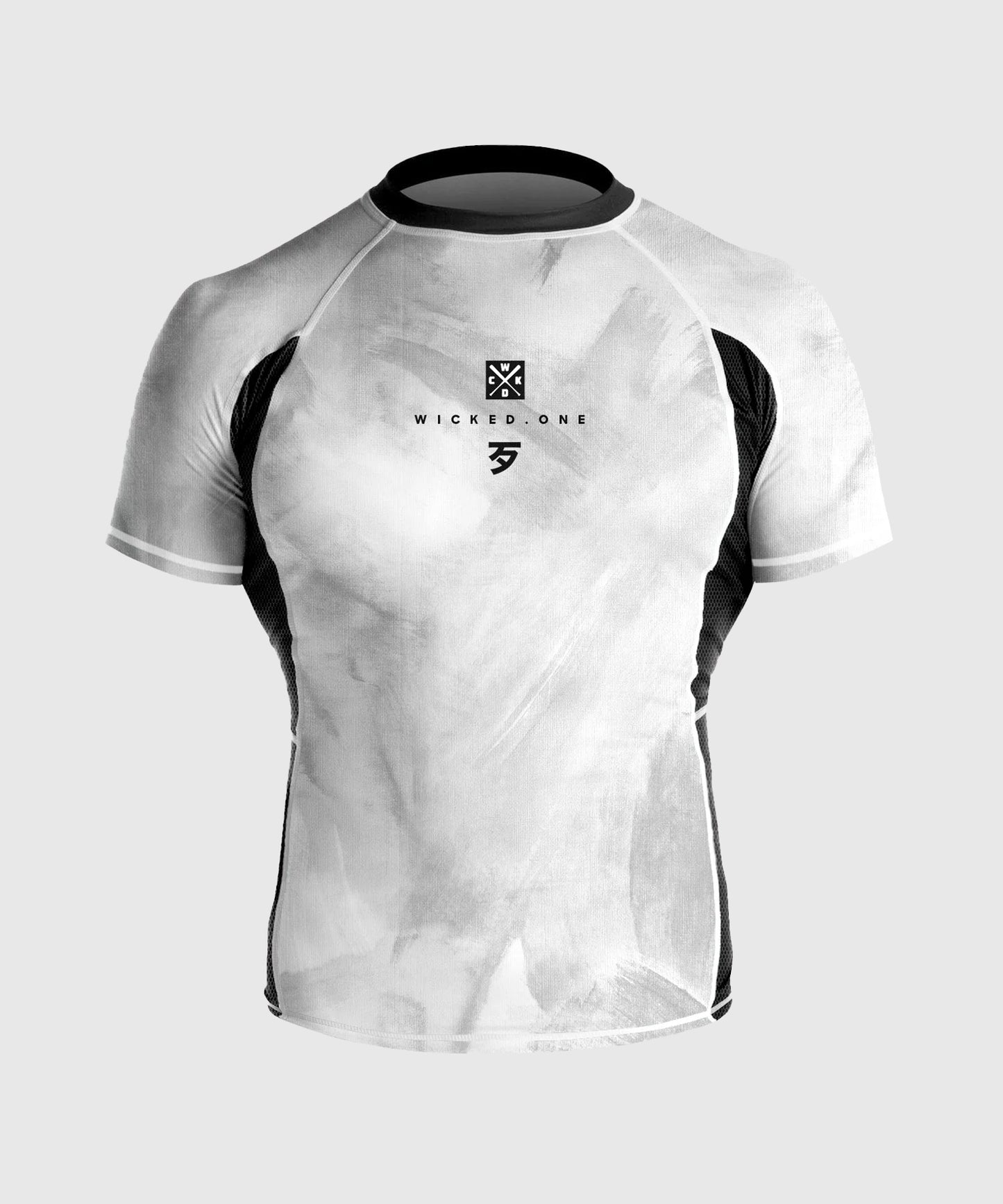 Wicked One Contest Rashguard de Manga Corta - Blanco/Negro