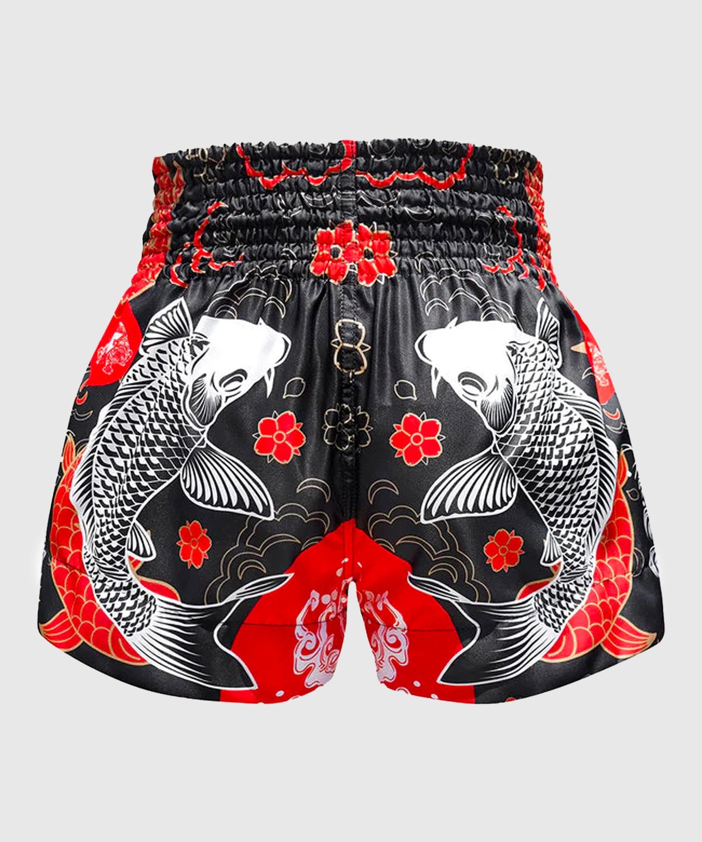 Tuff Japanese Koi Fish Muay Thai Shorts - Schwarz