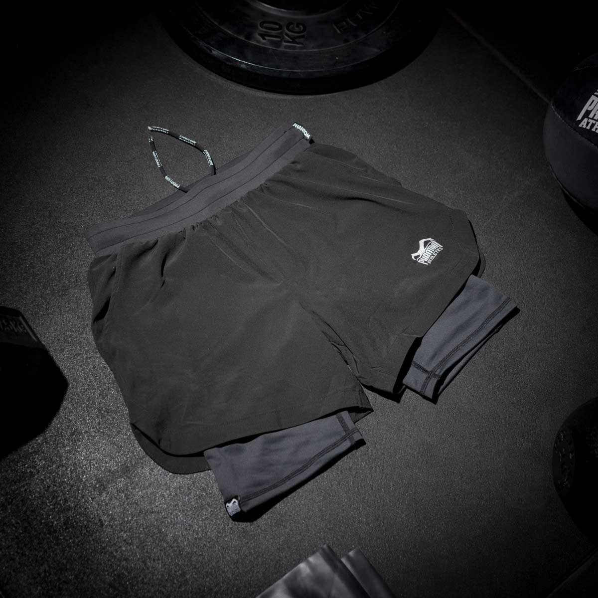 Phantom Athletics Laser 2 En 1 Shorts de Entrenamiento – Negro
