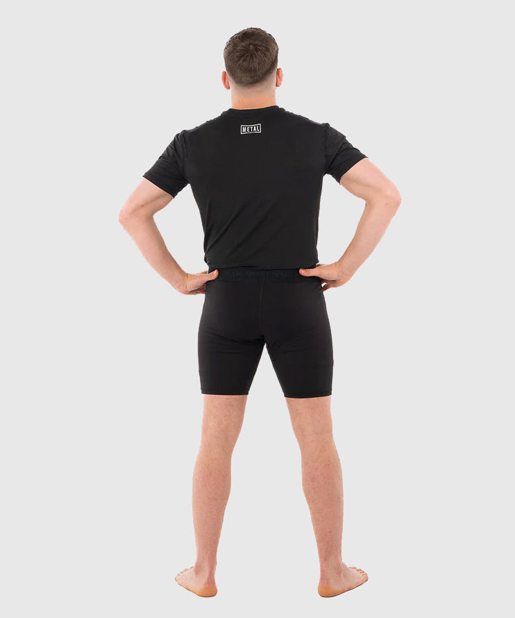 Metal Boxe Compression Shorts - Black