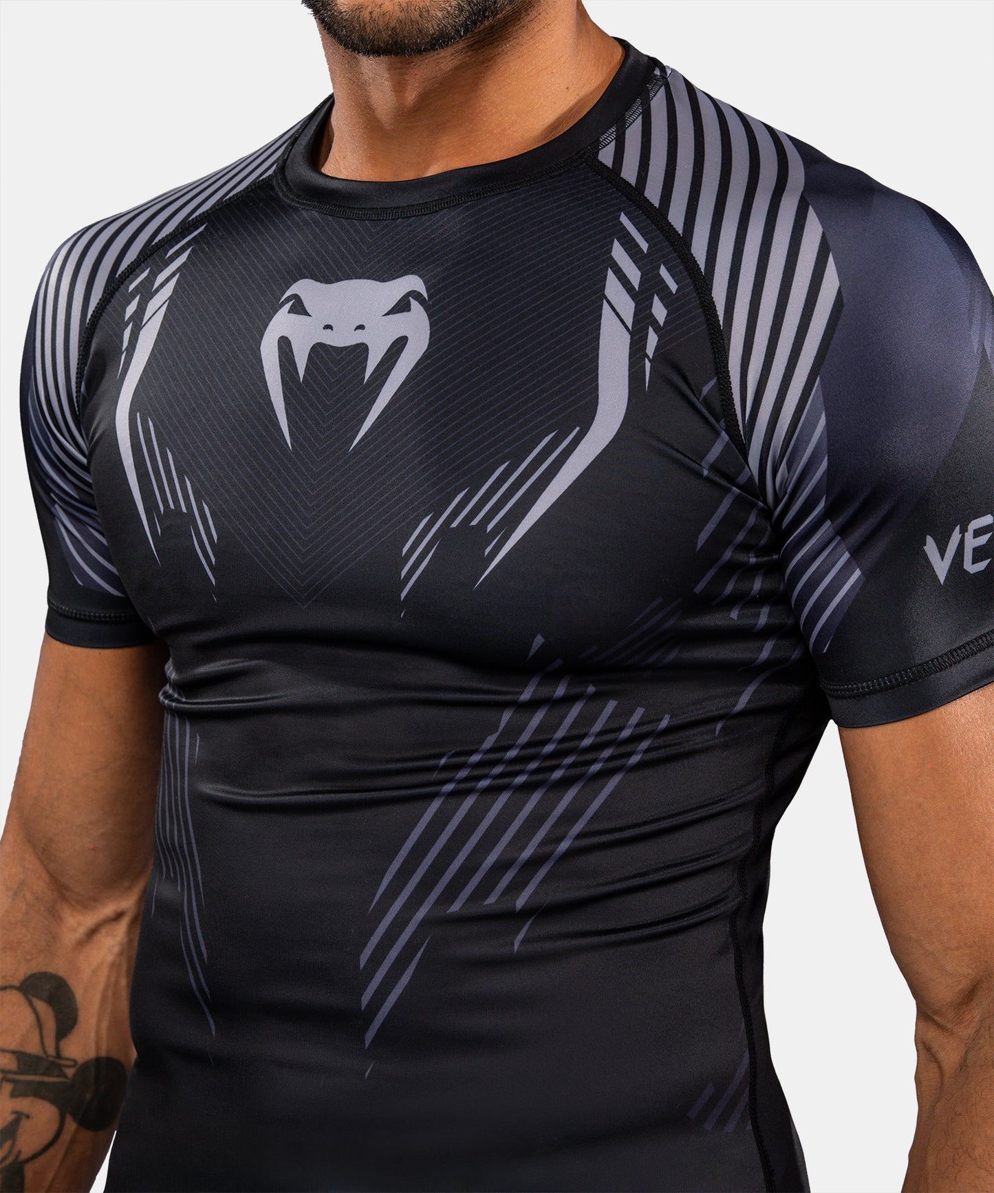 Venum No-Gi 6.0 Short Sleeve Rashguard - Black/Grey