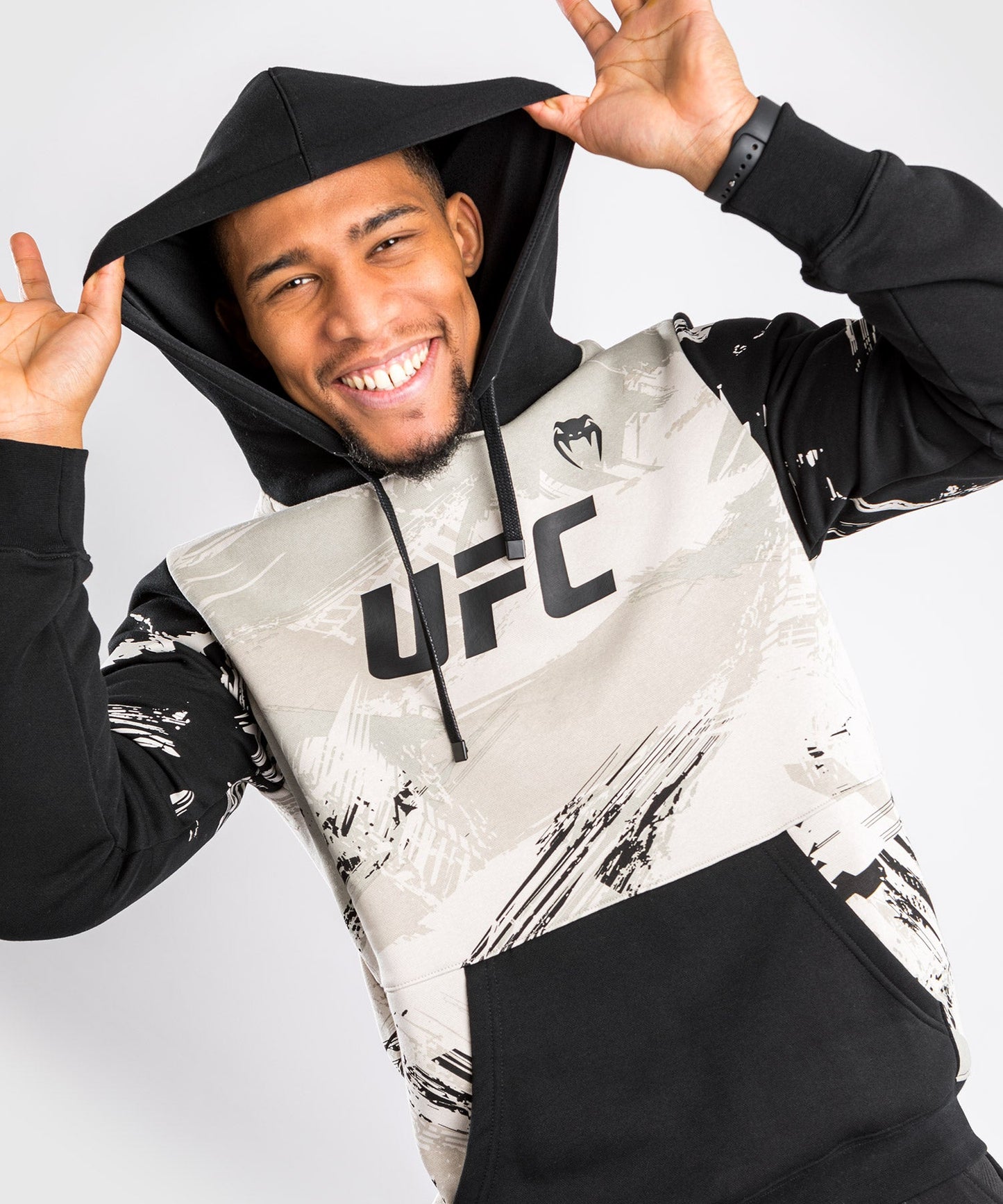 Men's UFC Hoodie Venum Authentic Fight Week 2.0 - Sand/Black