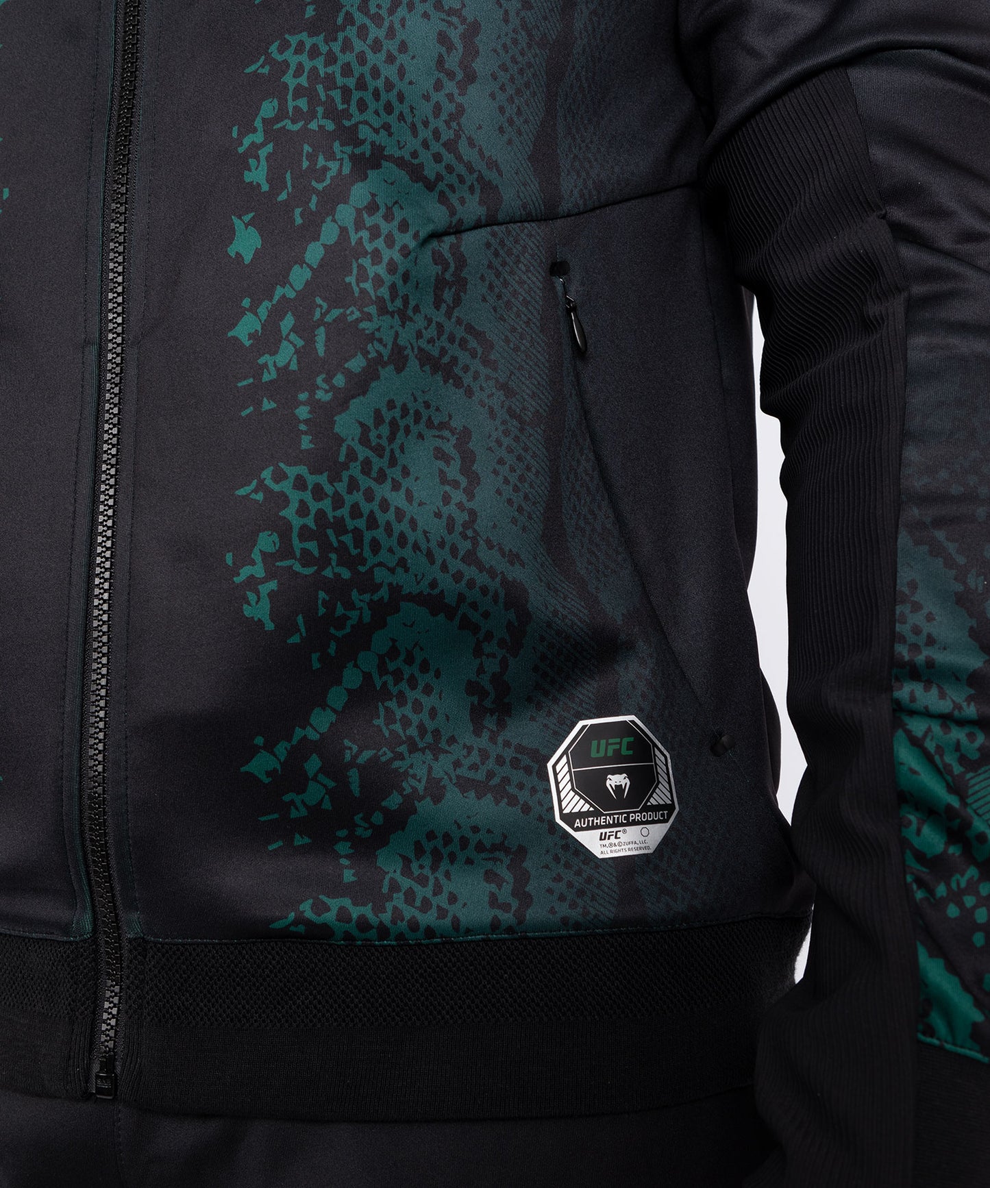 Veste à capuche pour Hommes UFC Adrenaline by Venum Authentic Fight Night - Emerald Edition - Vert/Noir