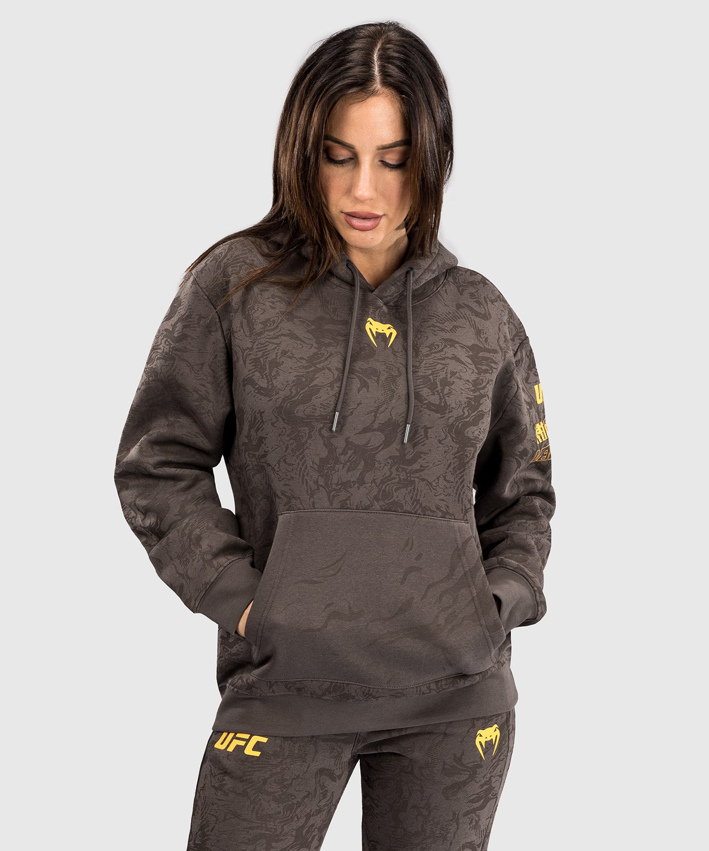 Sweatshirt à Capuche pour Femmes UFC Fusion by Venum Fight Week - Marron Terrestre