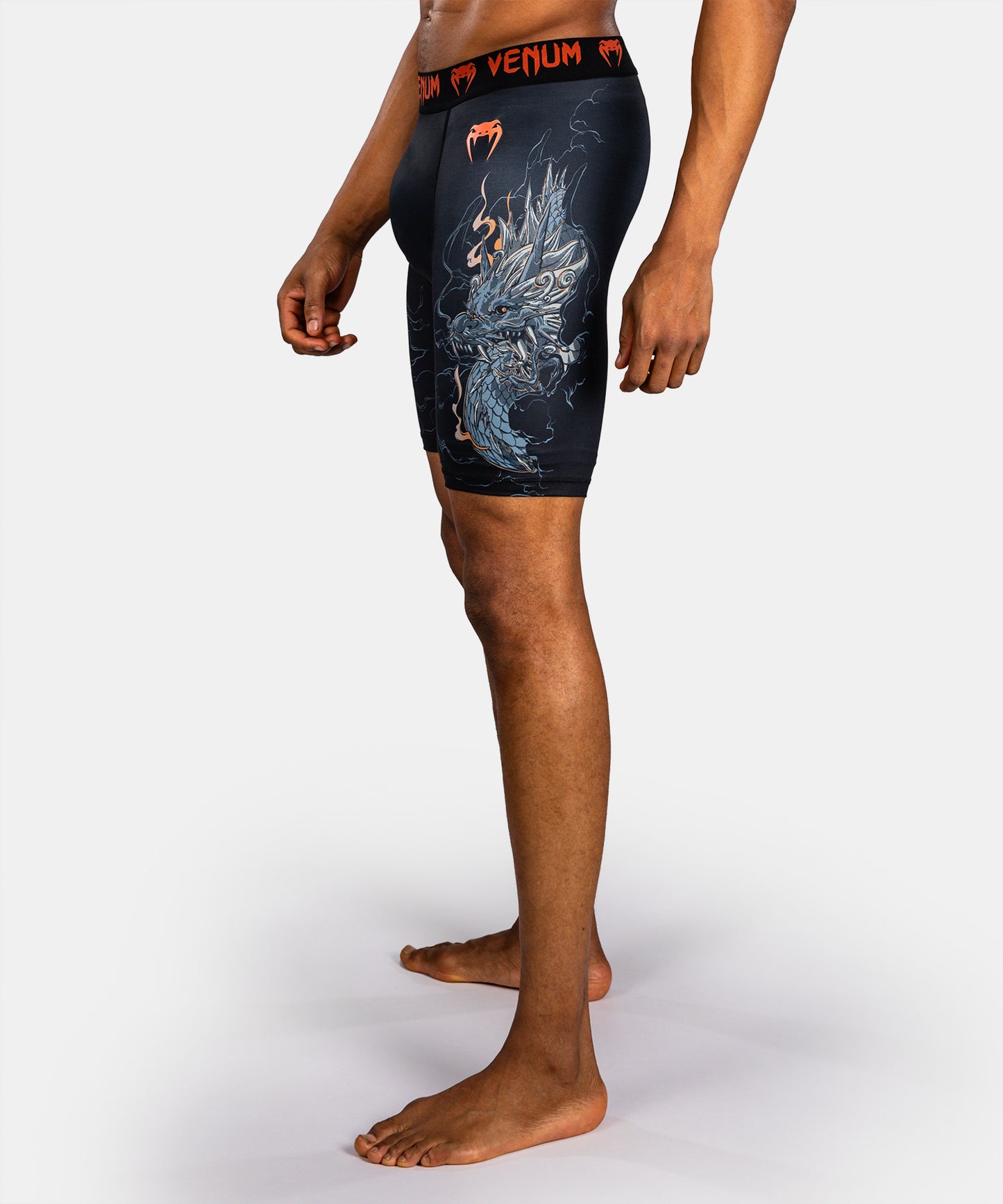 Venum Thunder Dragon Kompressionsshort – Schwarz/Grau/Kupfer