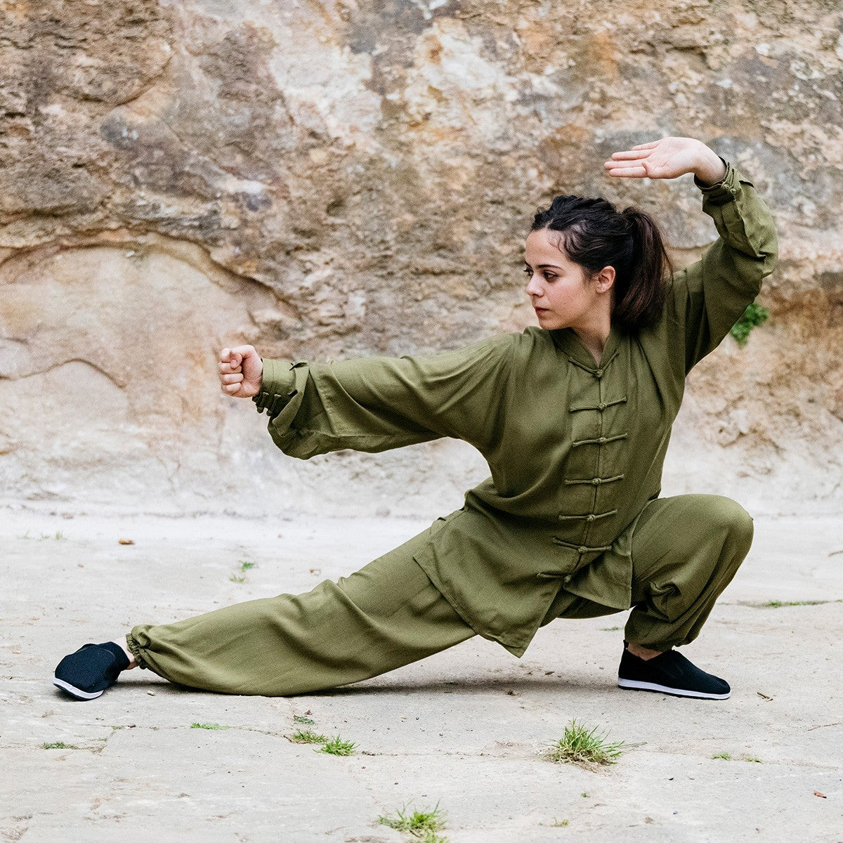 Tenue de Tai-Chi Qing Fujimae - Kaki