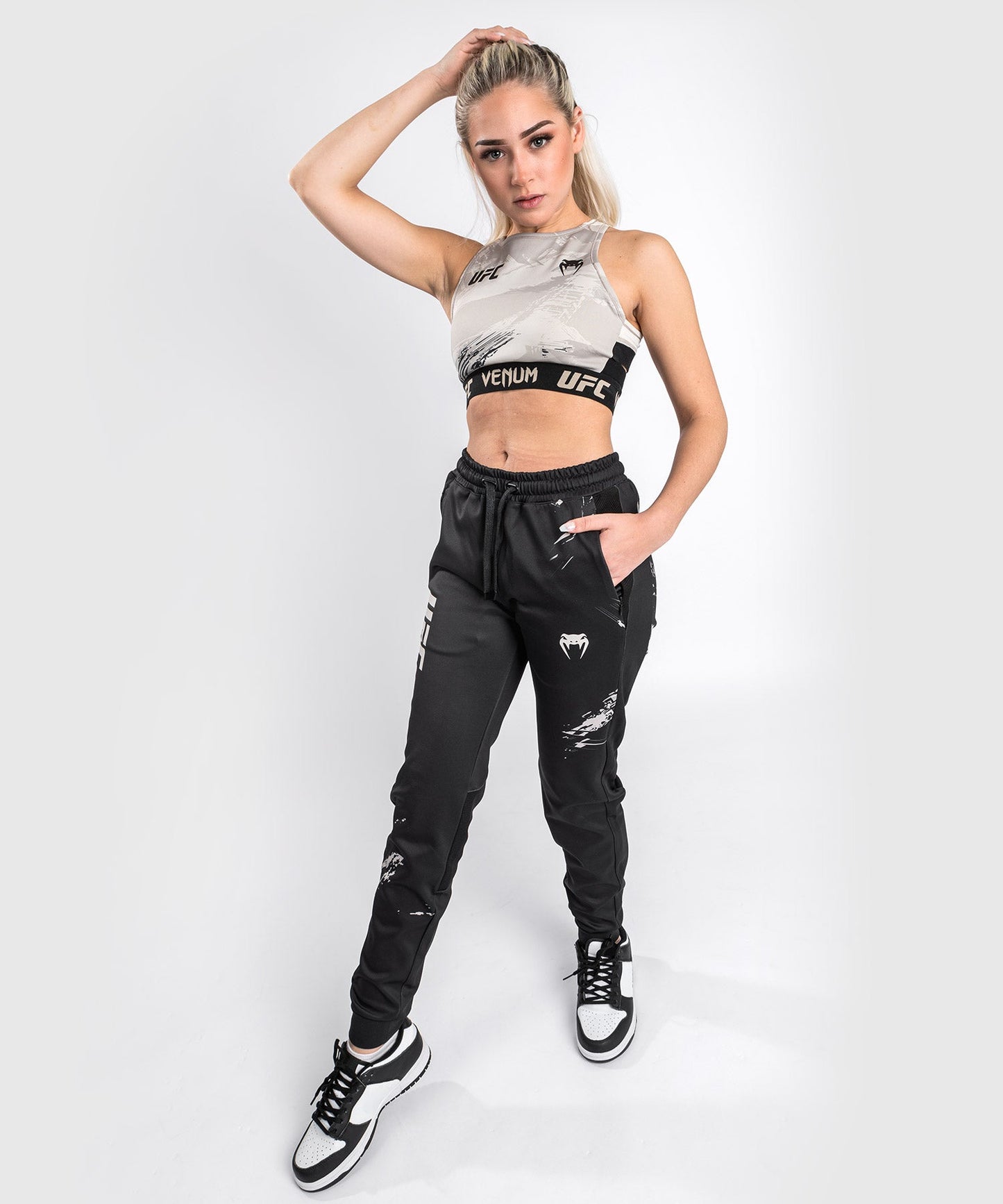 Venum Authentic Fight Week 2.0 Women's UFC Jogging Pants - Black/Sand