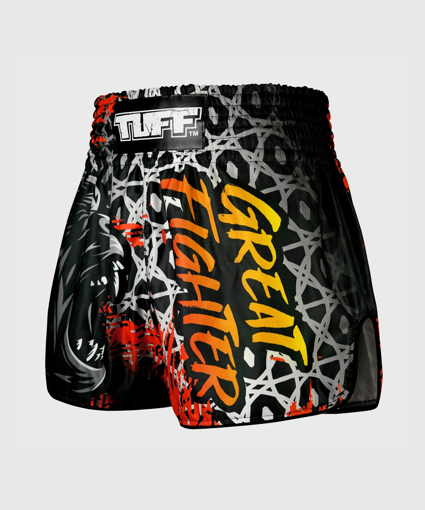 Tuff Retro Style Kong Rampage Muay Thai Shorts - Schwarz