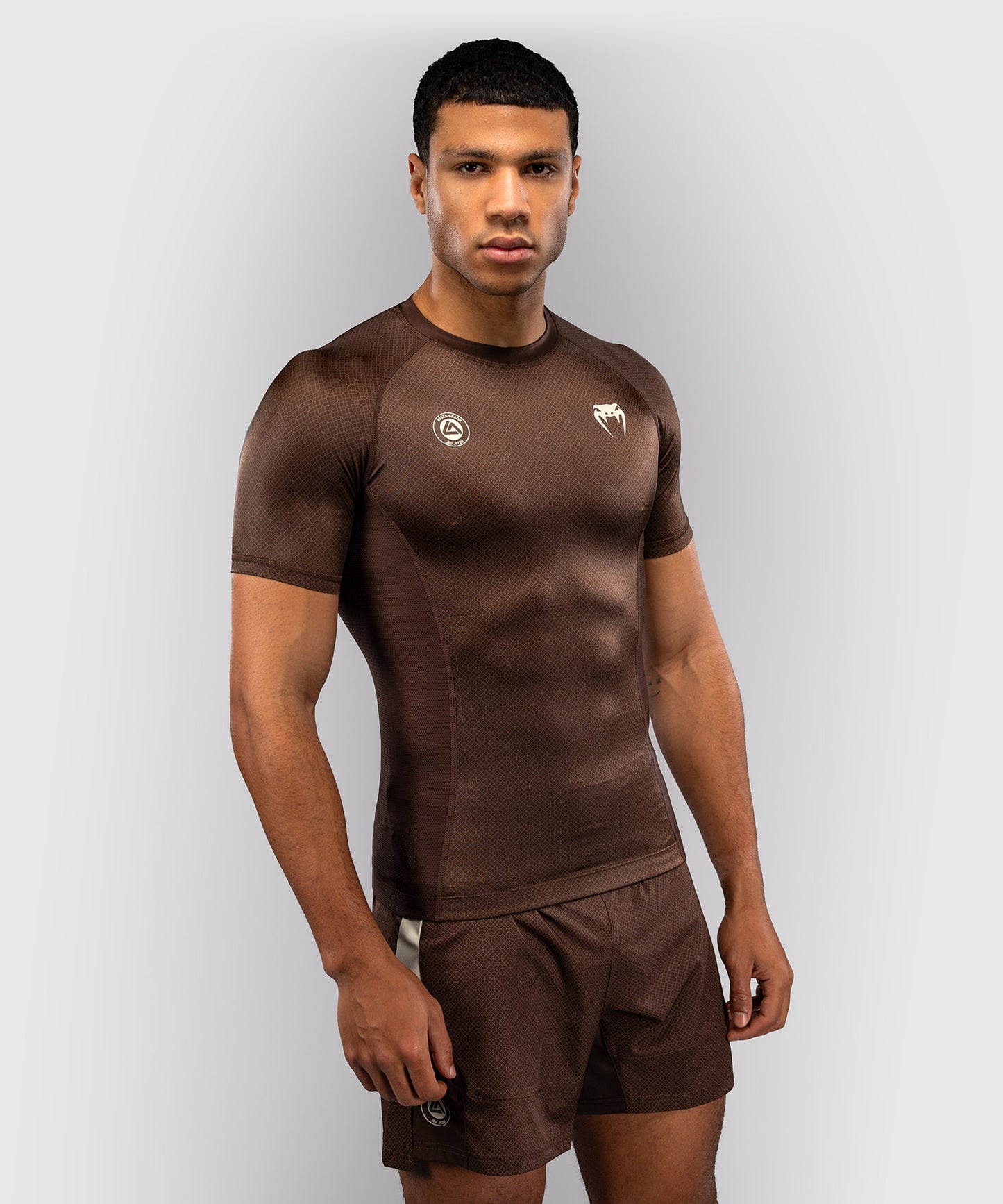 Venum x Roger Gracie Academy Kurzarm Rashguard - Dunkelbraun