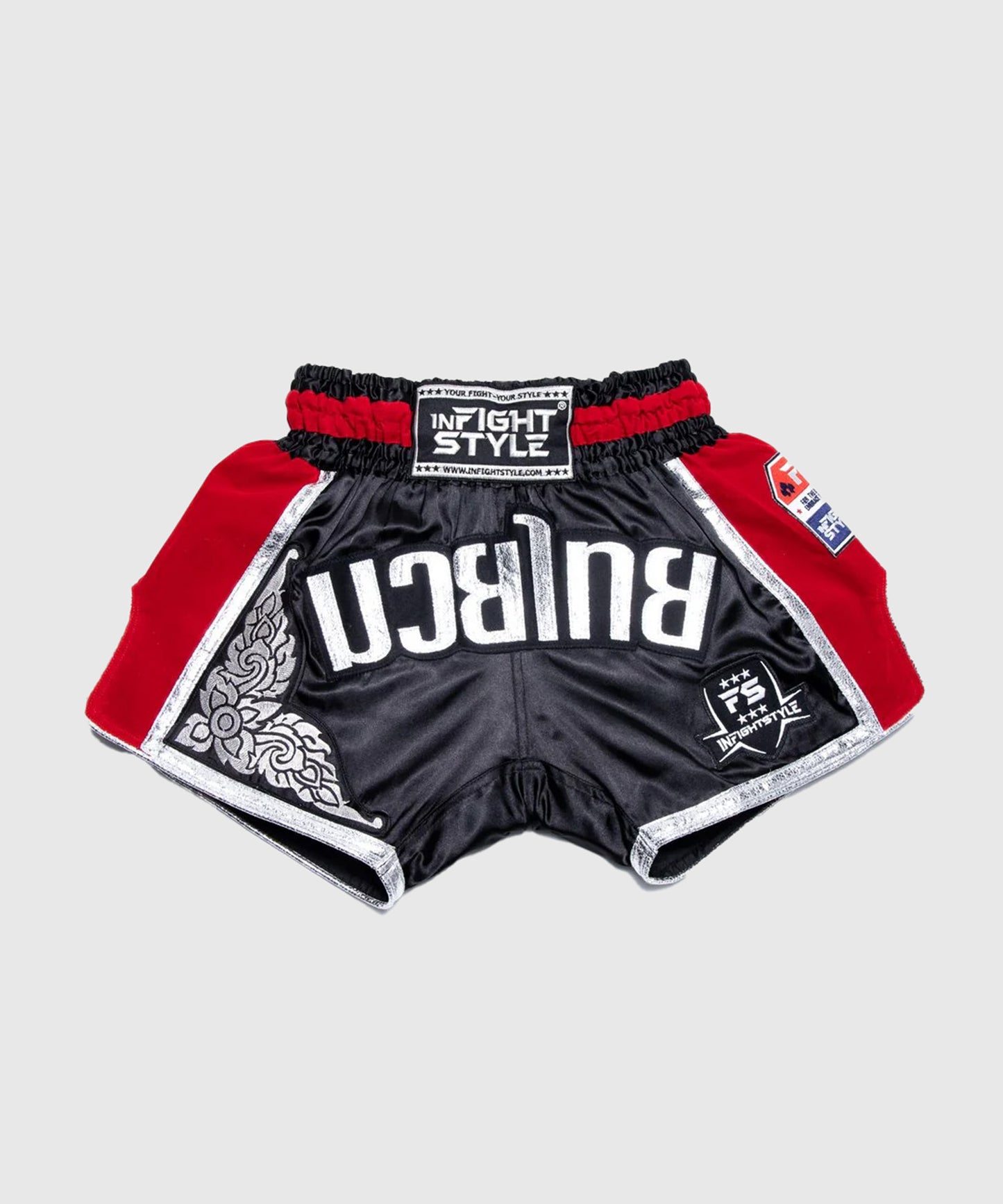 Infightstyle Fs Rt20 Retro Muay Thai Shorts - Schwarz/Rot