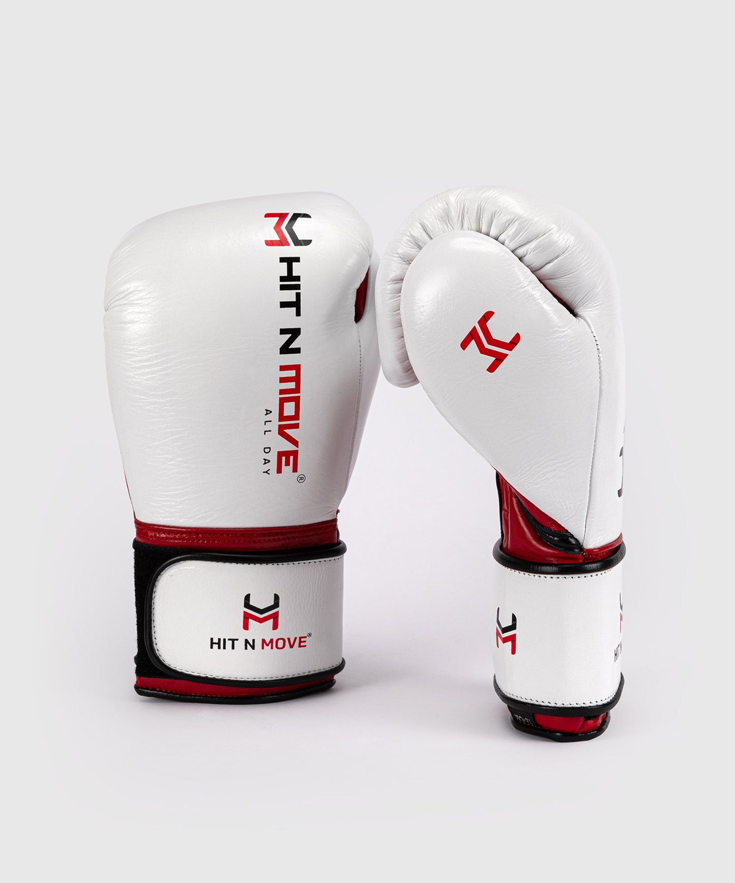 Hit N Move All Day® Pro Agility Guantes de Boxeo - Blanco/Rojo/Negro
