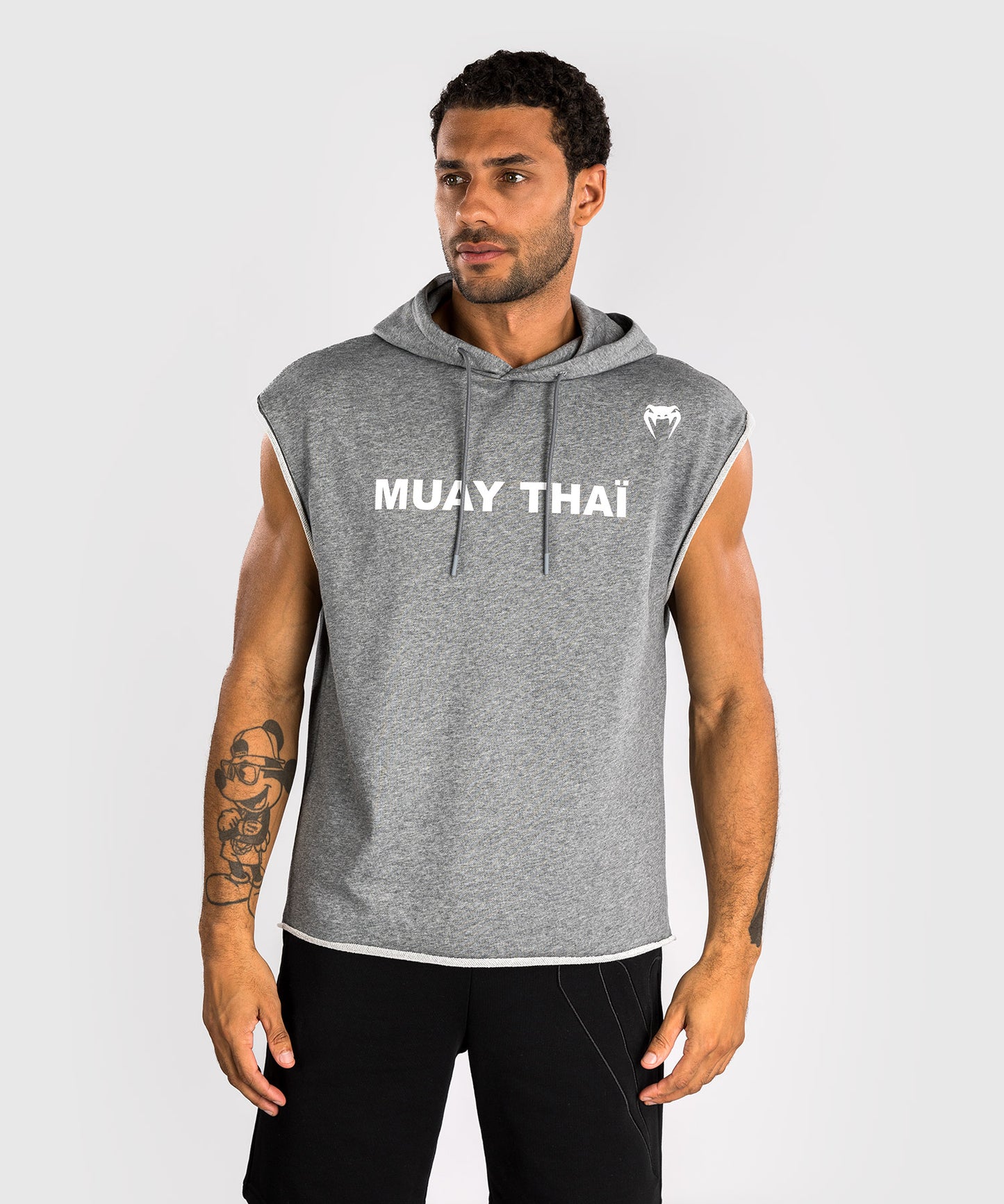 Venum Muay Thai VT Sudadera con Capucha Sin Mangas – Gris Jaspeado