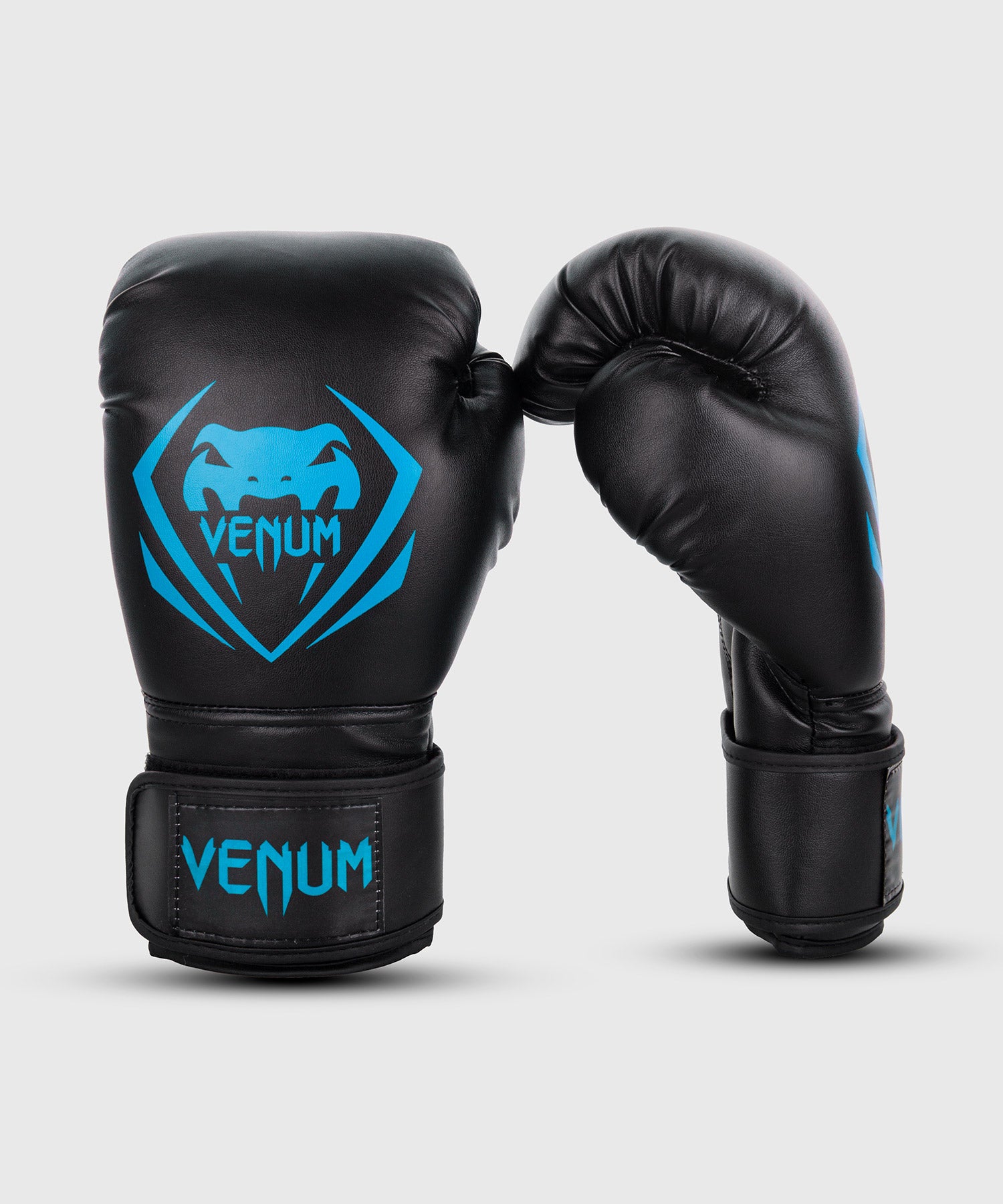 Venum Contender Boxing Gloves Black/Cyan – Dragon Bleu