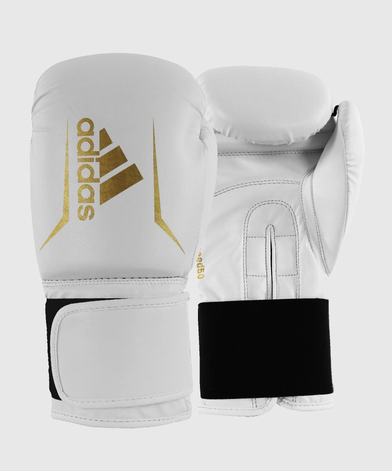 Gants De Boxe Speed 50 Adidas - Blanc/Or