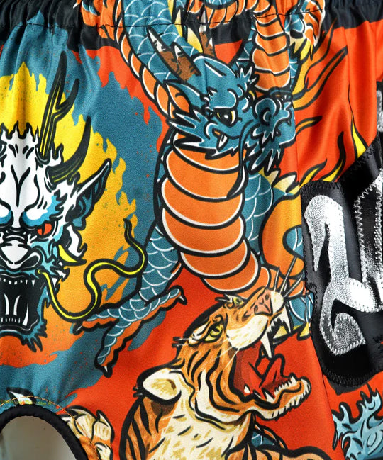 Tuff Payak The Masked Warrior Muay Thai Shorts - Orange