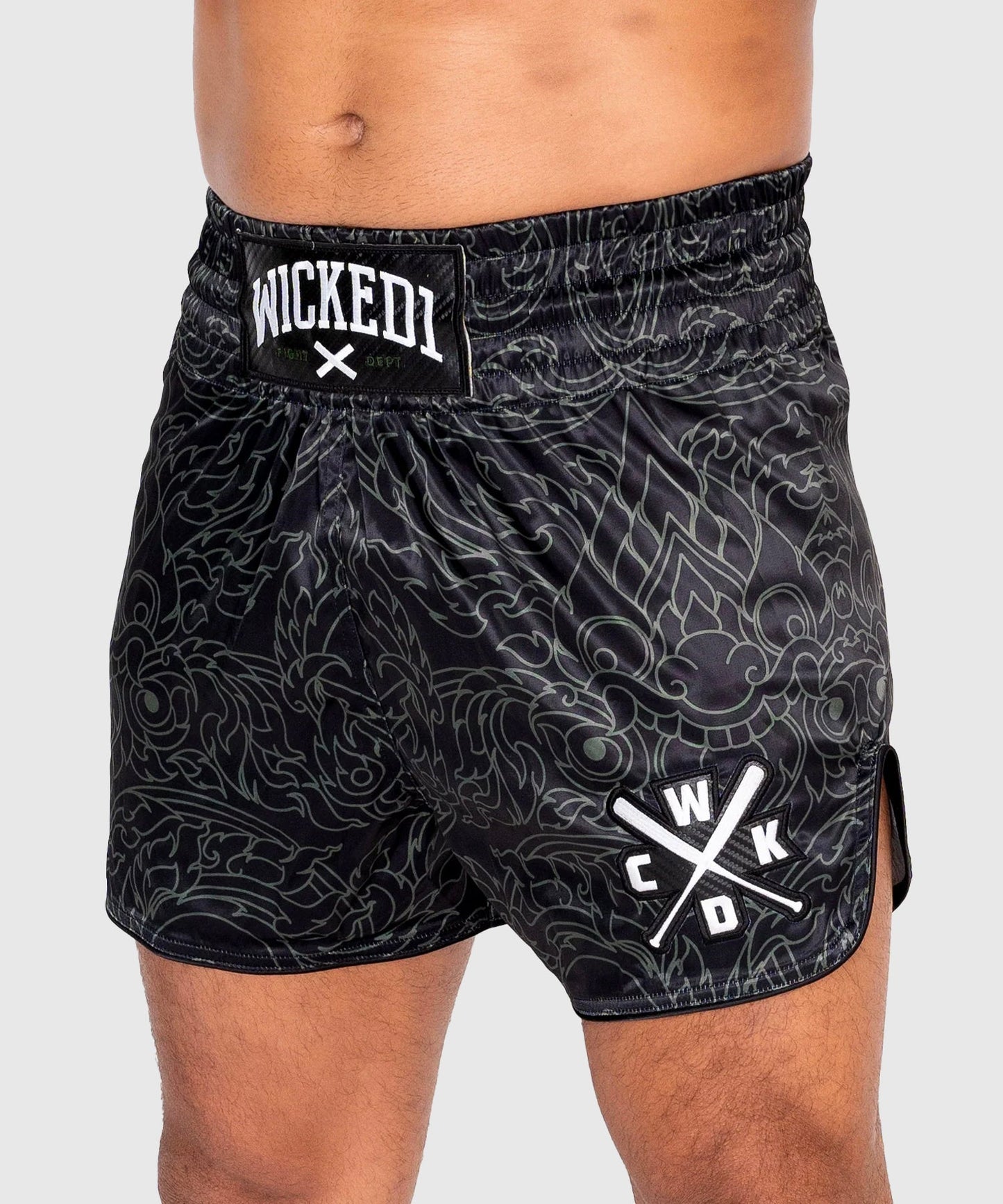 Wicked One Kwaï Pantaloncini da Muay Thai - Nero/Cachi