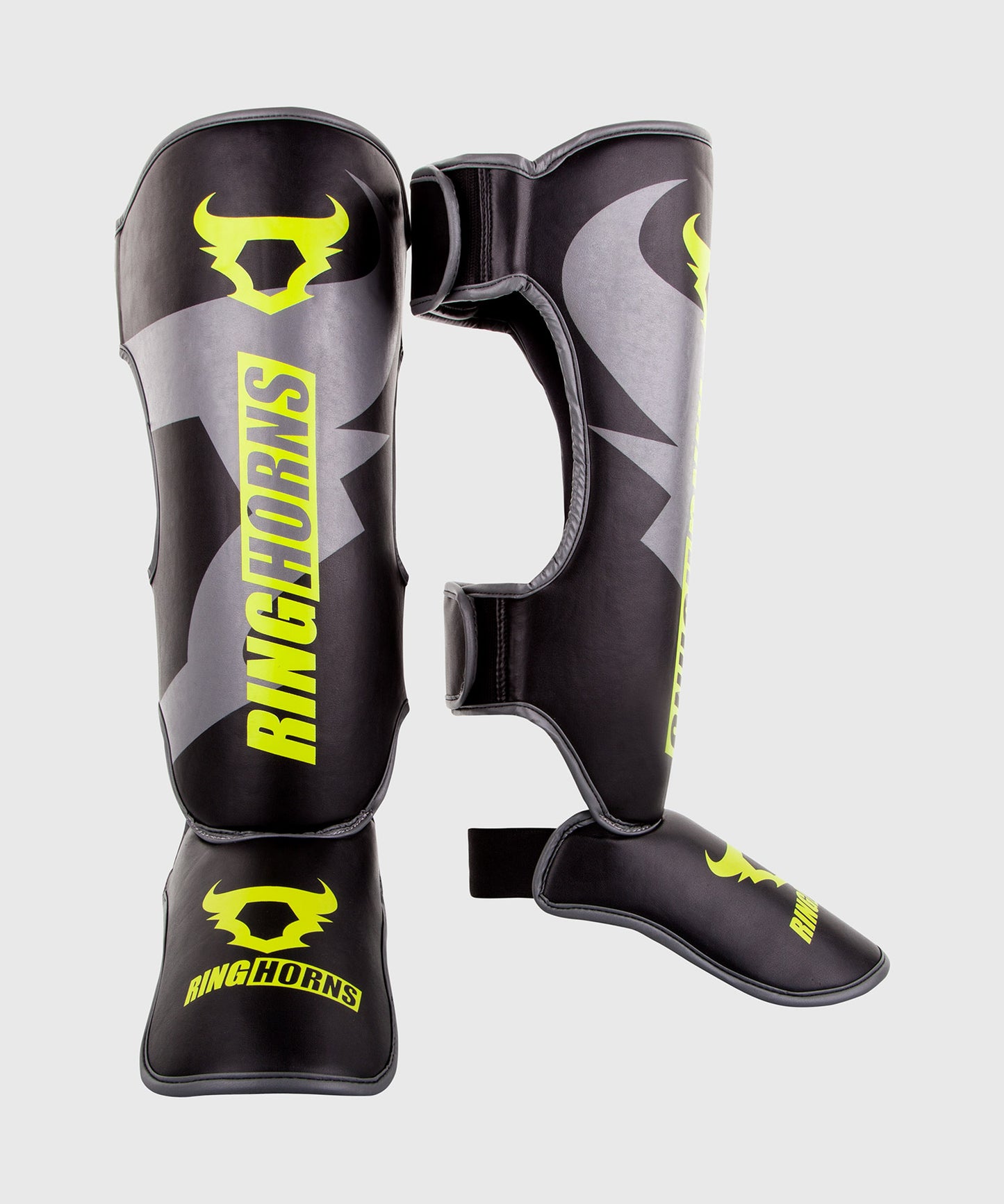 Protège-tibias et pieds Ringhorns Charger - Noir/Jaune Fluo