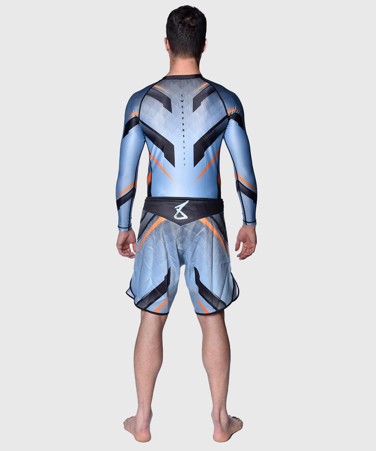 8 Weapons Shift Long Sleeve Rashguard - Blue/Black/Orange