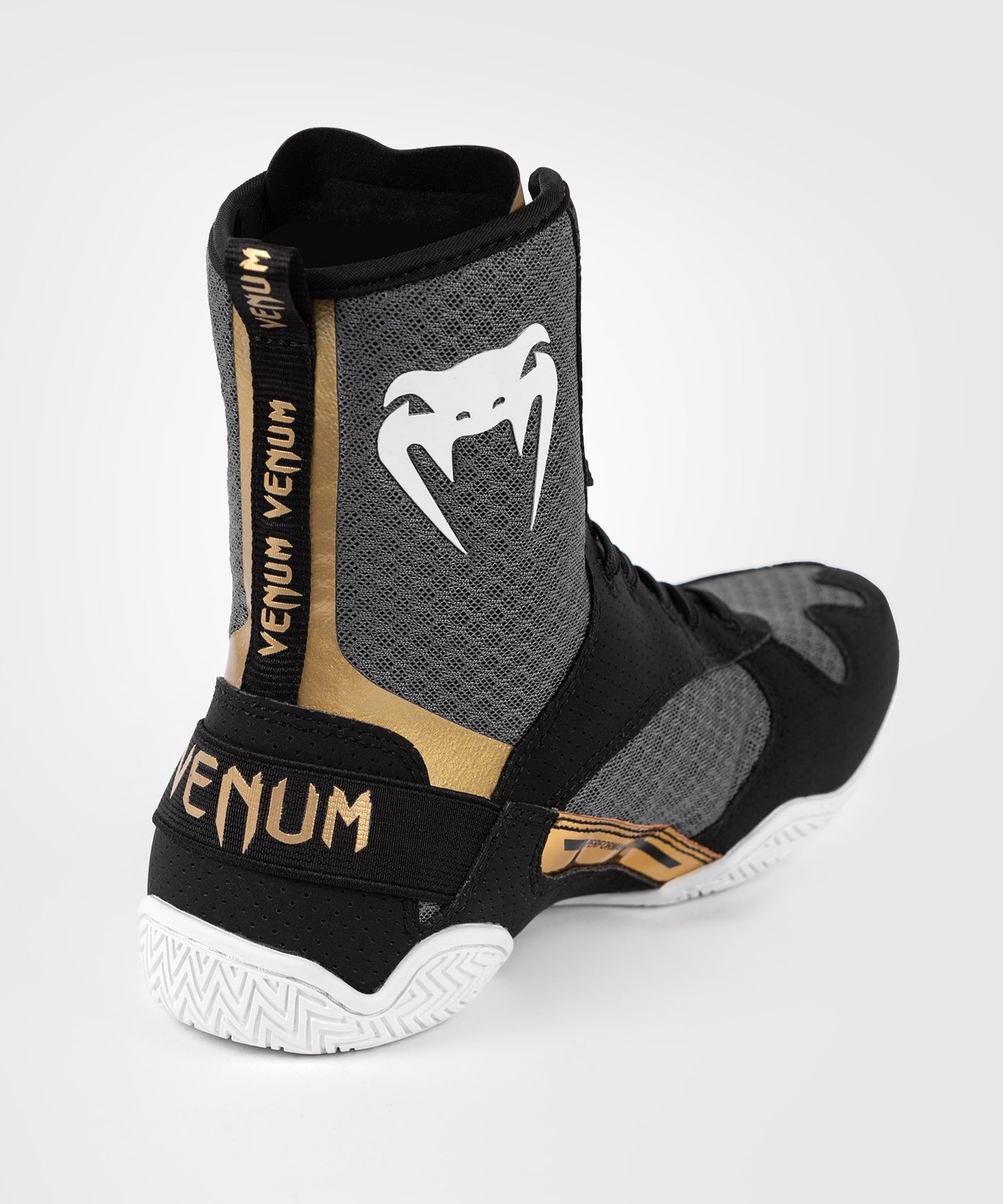 Chaussures de boxe Venum Elite - Noir/Blanc/Or