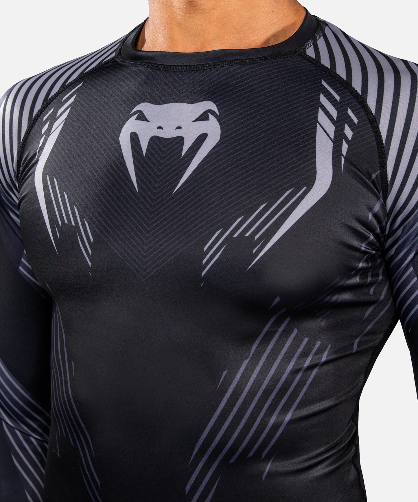 Venum No-Gi 6.0 Langarm Rashguard - Schwarz/Grau