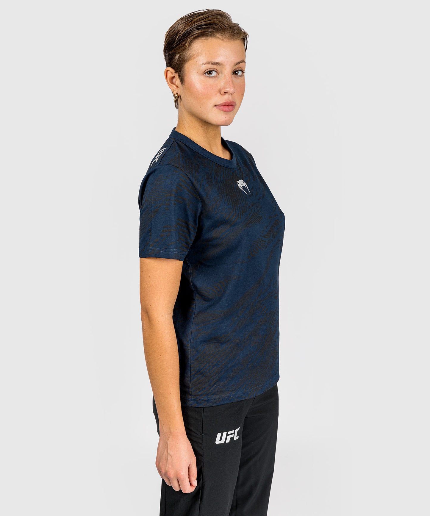 UFC Fusion by Venum Fight Week Damen Kurzarm Baumwoll T-Shirt - Ozeanisches Blau